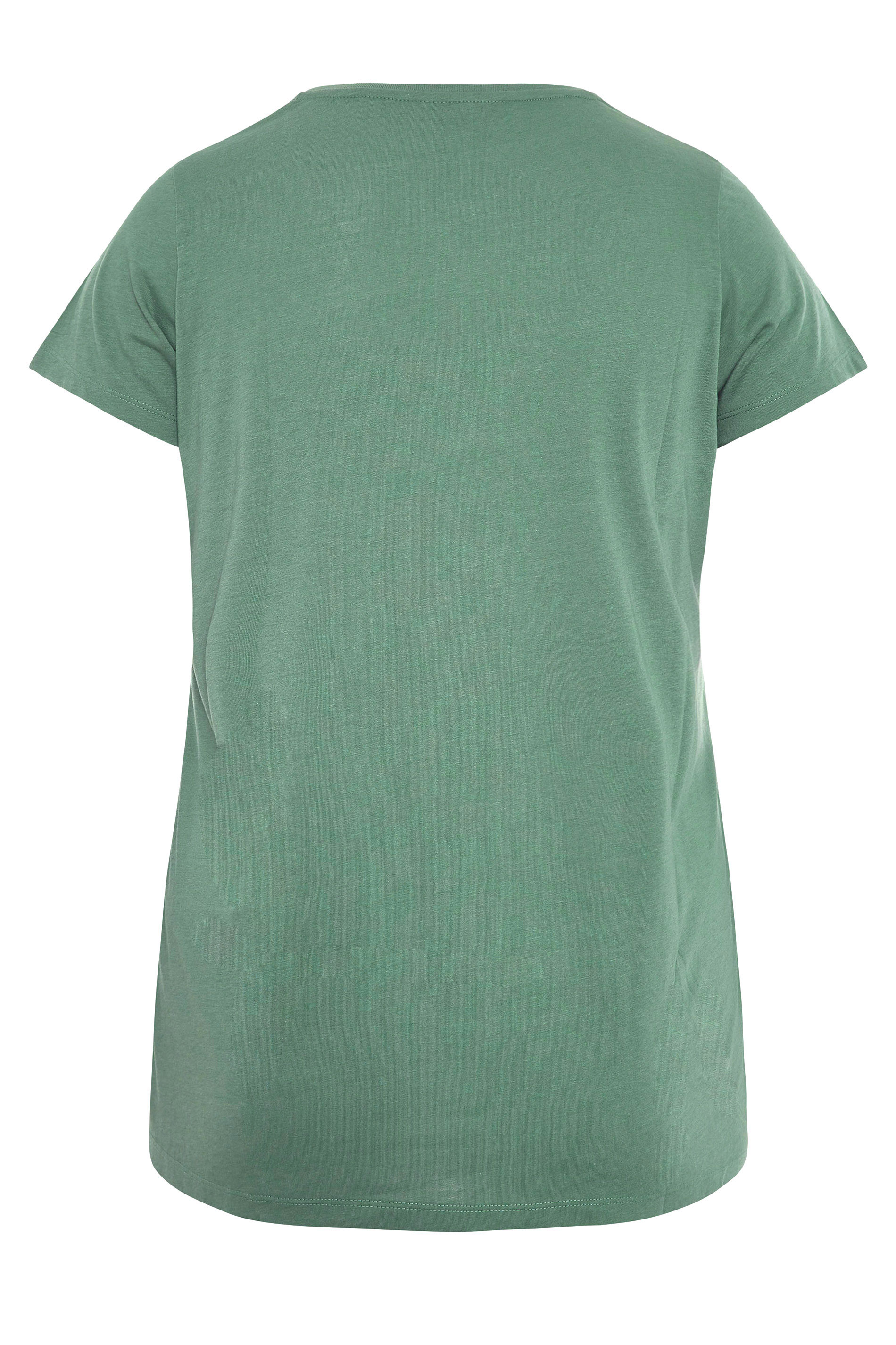 Plus Size Sage Green Marl Basic T-Shirt | Yours Clothing