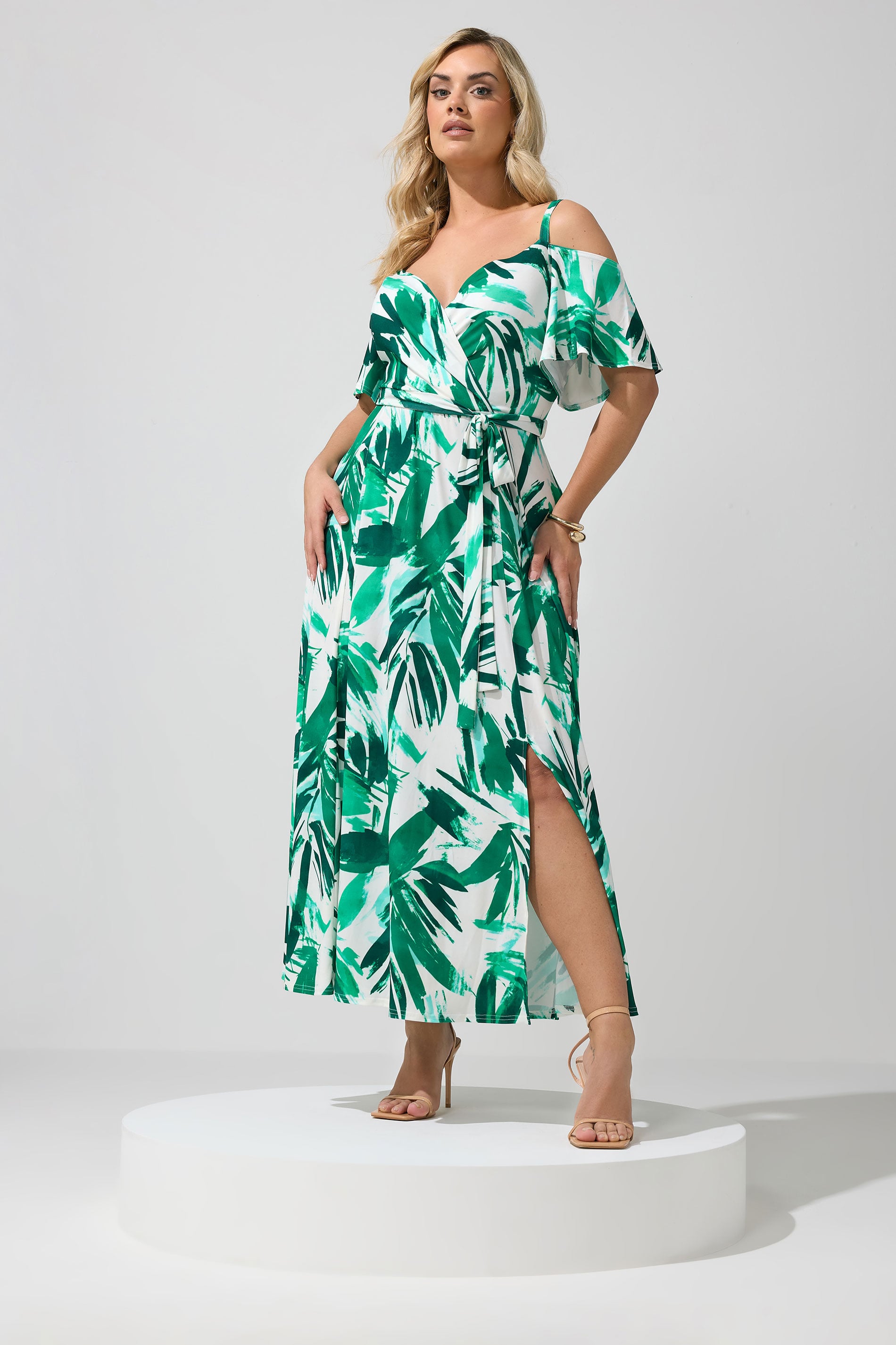 YOURS LONDON Plus Size Green Abstract Print Maxi Dress | Yours Clothing 3