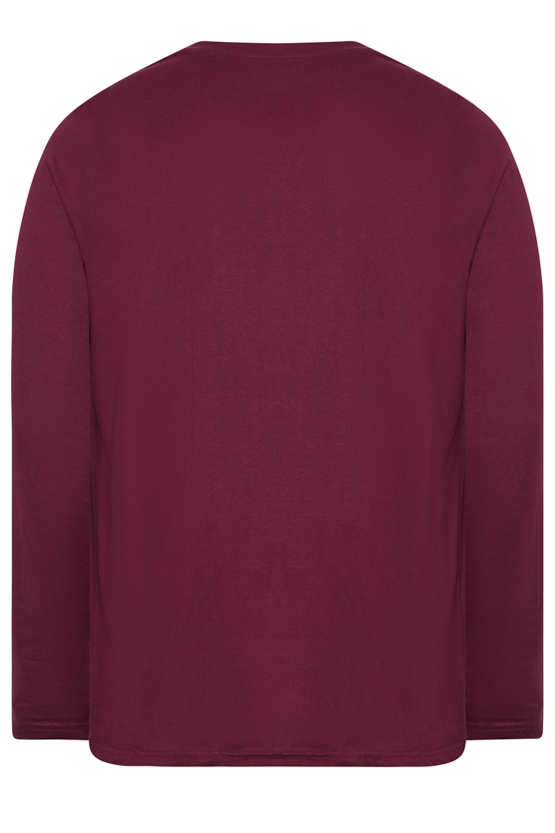 BadRhino Big & Tall Wine Red Extra Long Long Sleeve T-Shirt 2