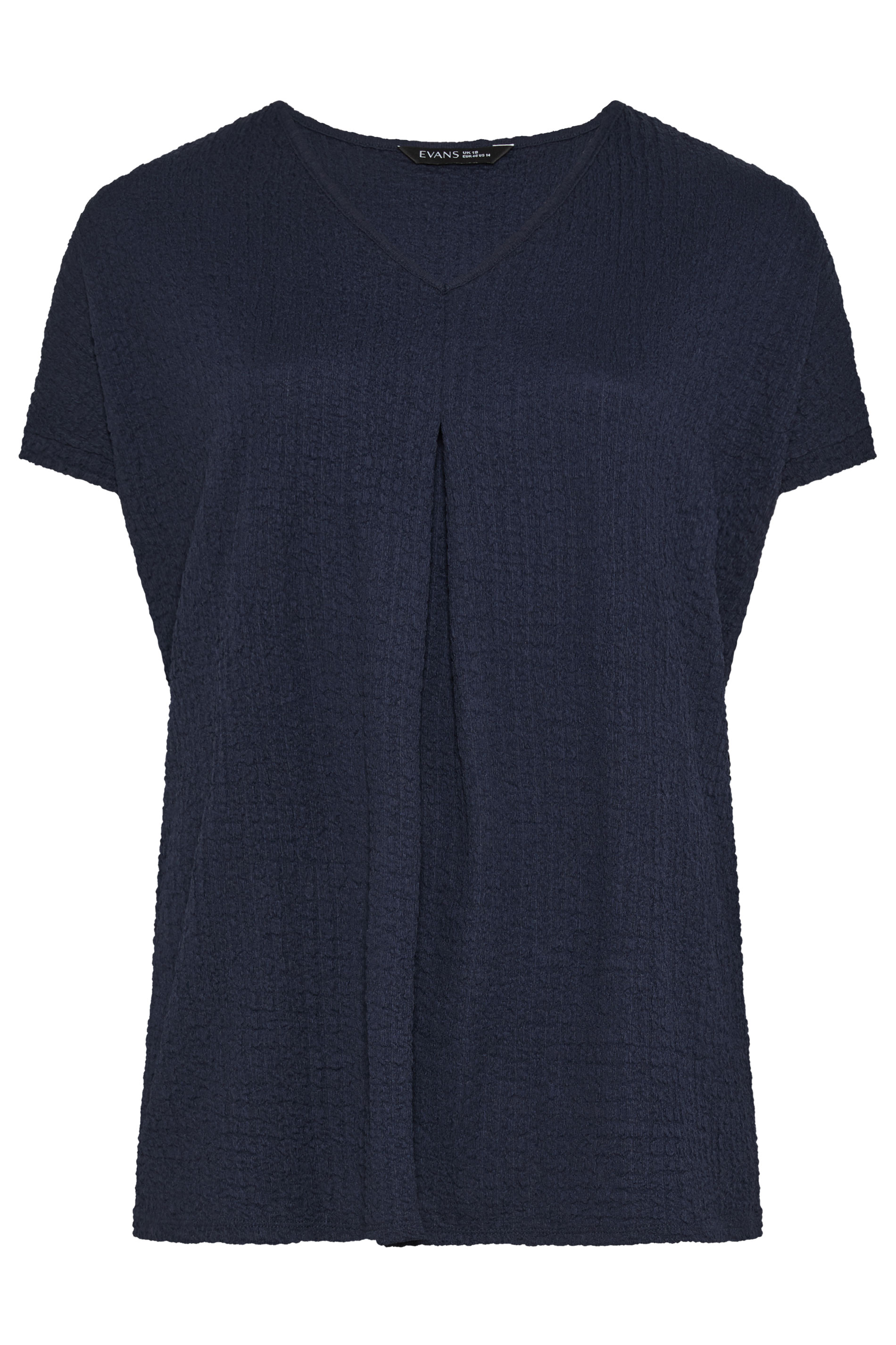 EVANS Plus Size 2 Pack Navy & Blue Pleat Tops | Evans 7