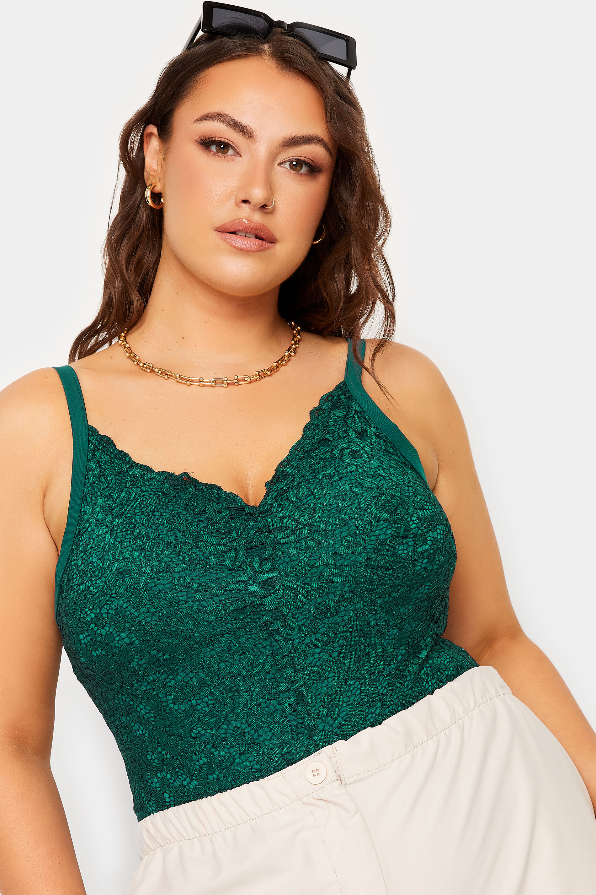 Plus Size LIMITED COLLECTION Green Lace Bodysuit