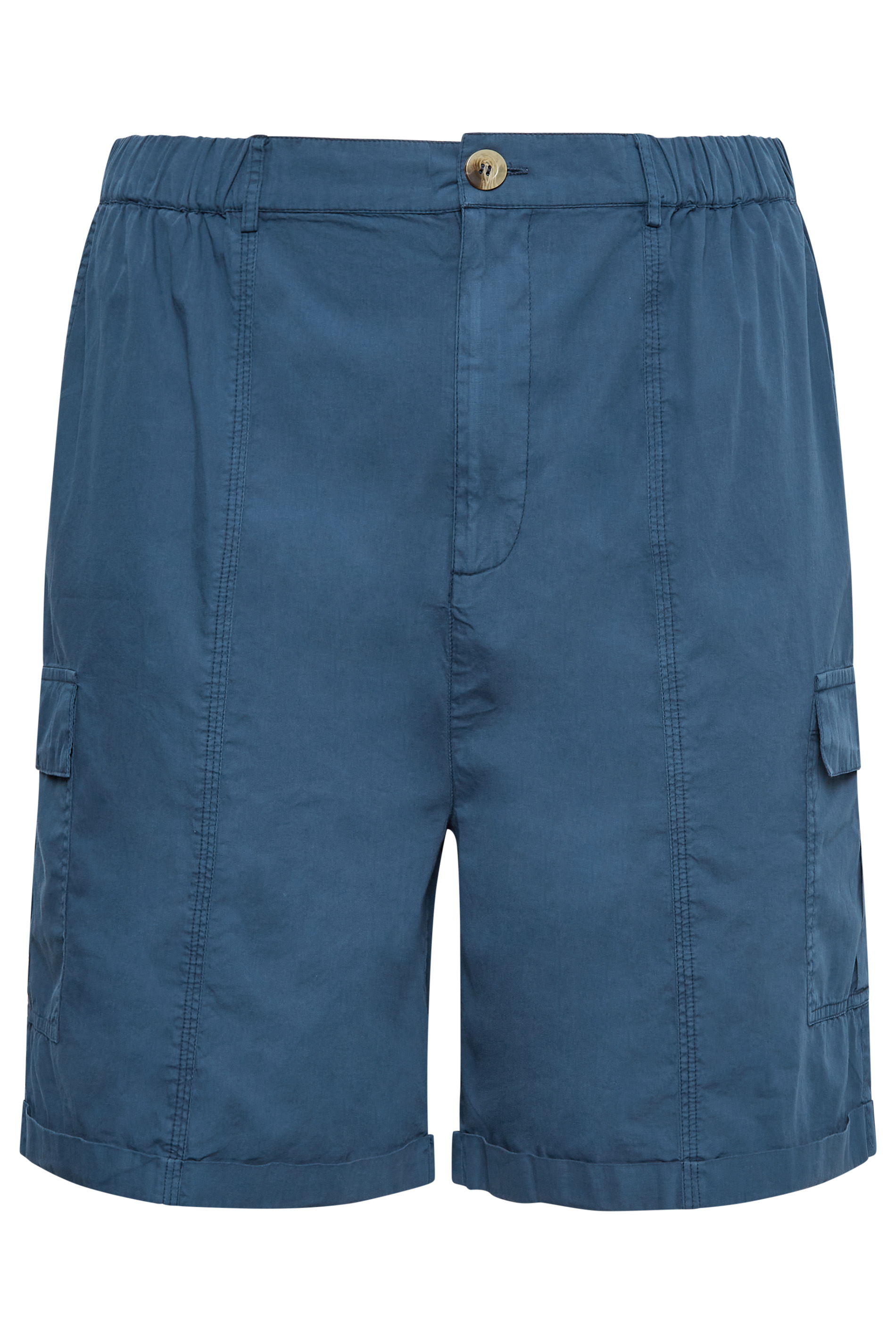 YOURS Curve Plus Size Navy Blue Cargo Shorts | Yours Clothing