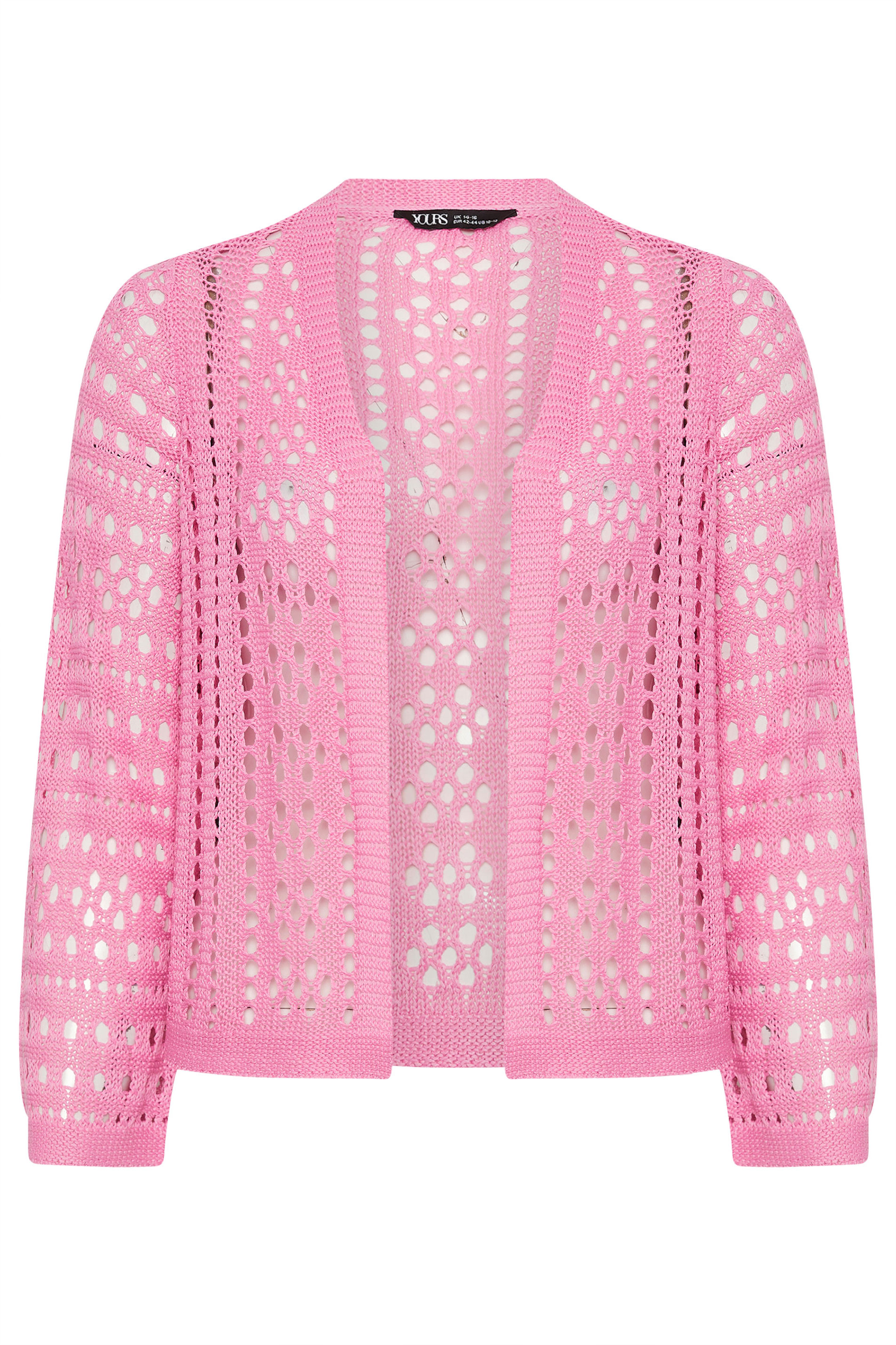 YOURS Plus Size Pink Chunky Knit Cardigan | Yours Clothing 5
