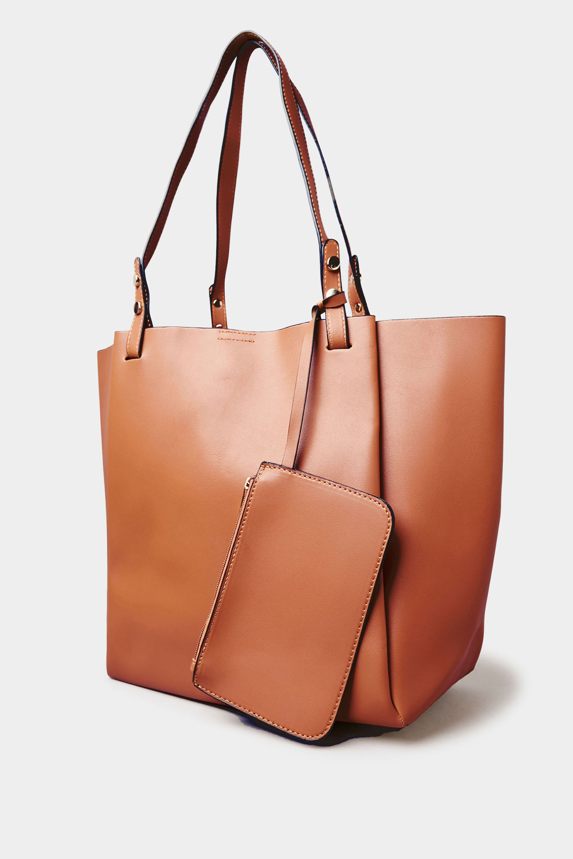 Brown Tote Bag & Purse Set | Yours Clothing 1