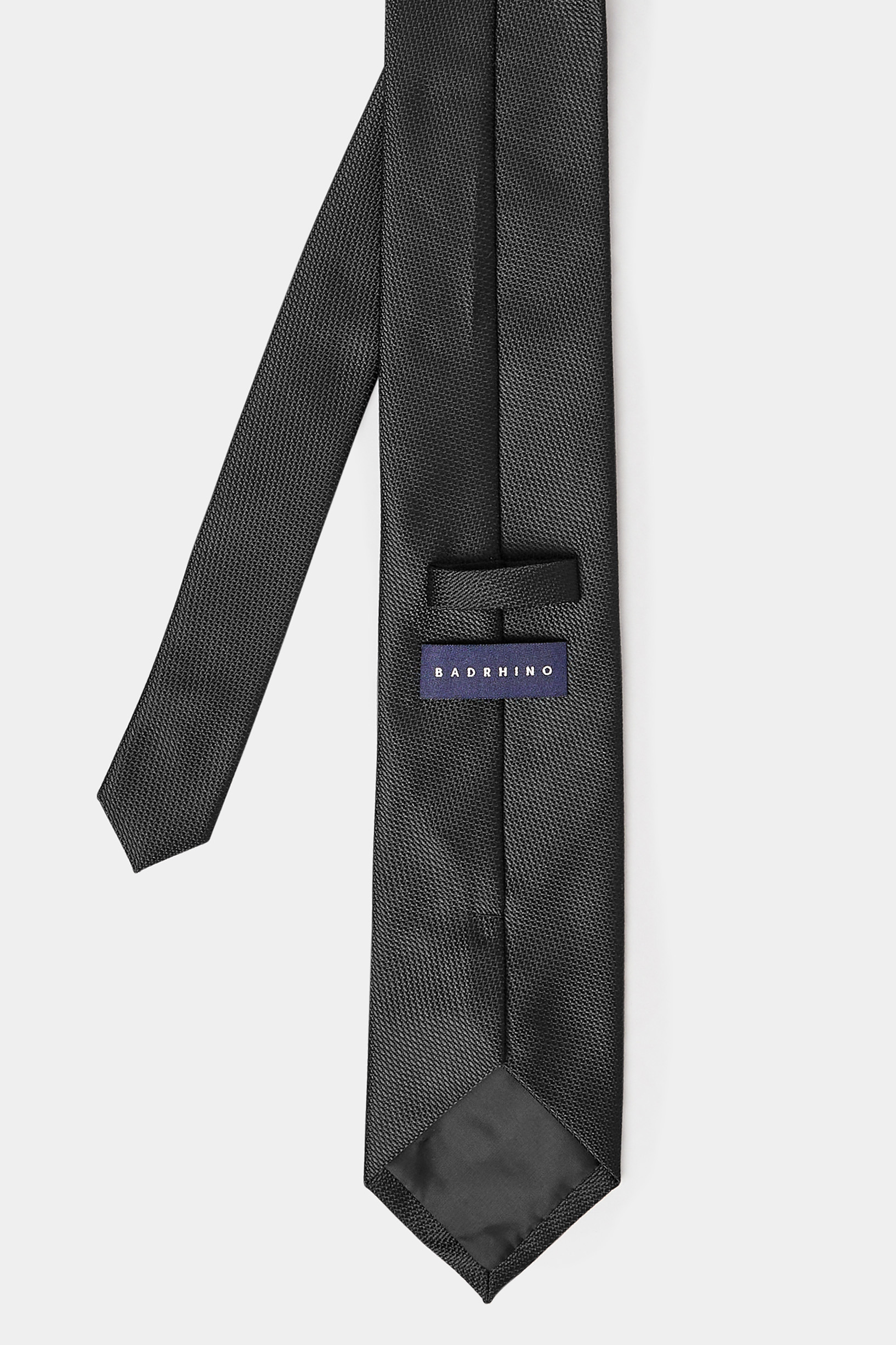 BadRhino Black Plain Textured Tie | BadRhino 3
