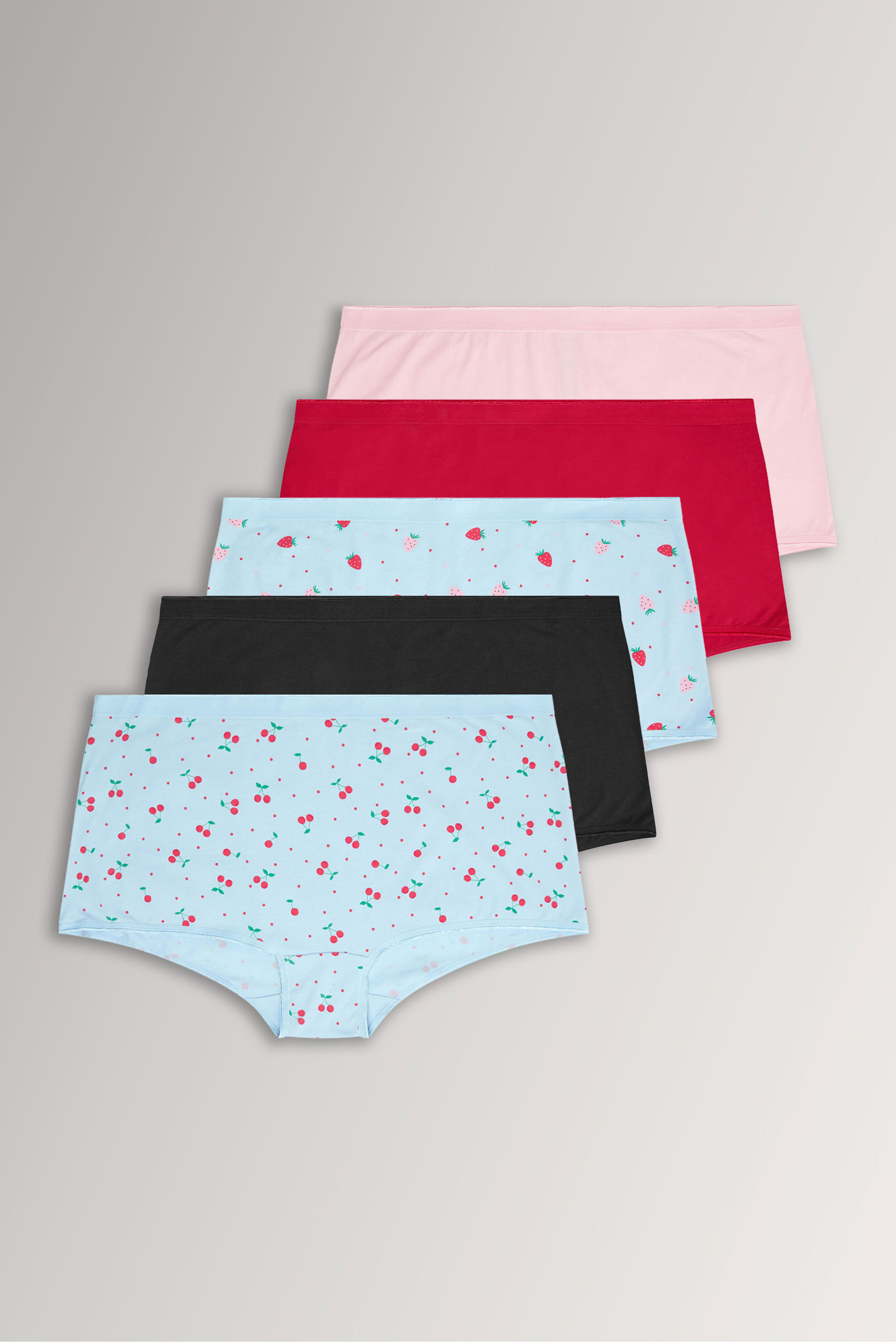YOURSET 5 PACK Plus Size Blue Berry Print Shorts | Yours Clothing 1