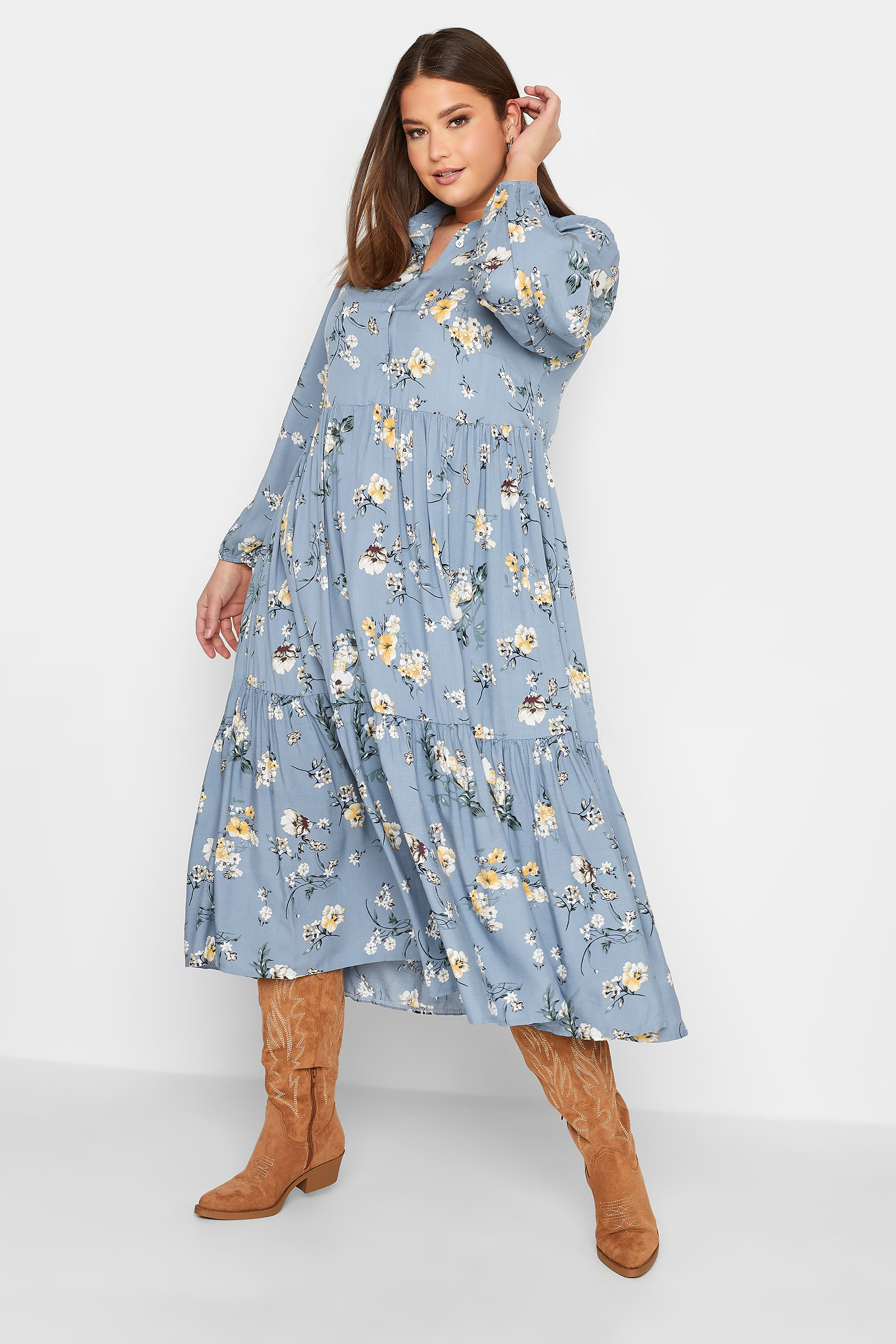 今季人気の商品 Floral Tiered Shirt Dress - ワンピース