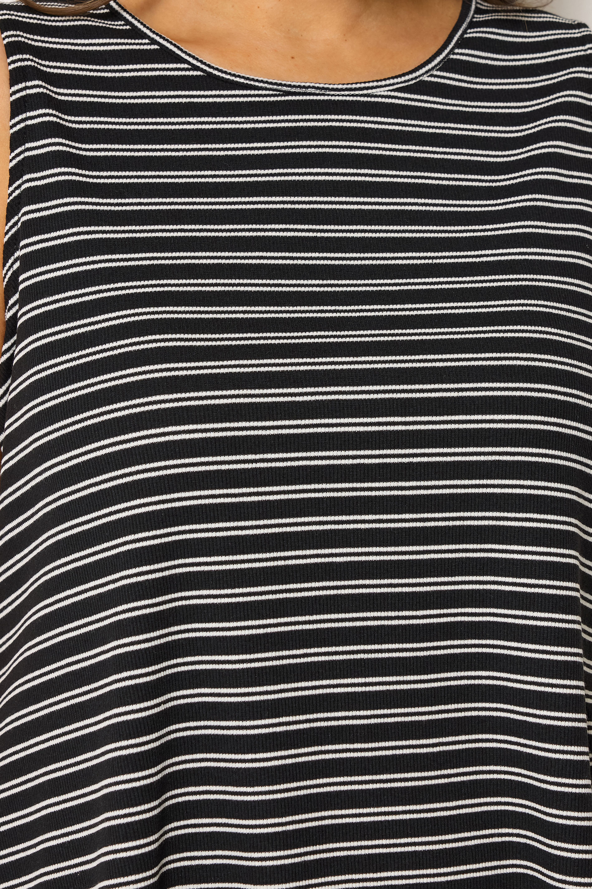 YOURS Plus Size Black Stripe Soft Touch Swing Vest Top | Yours Clothing 4