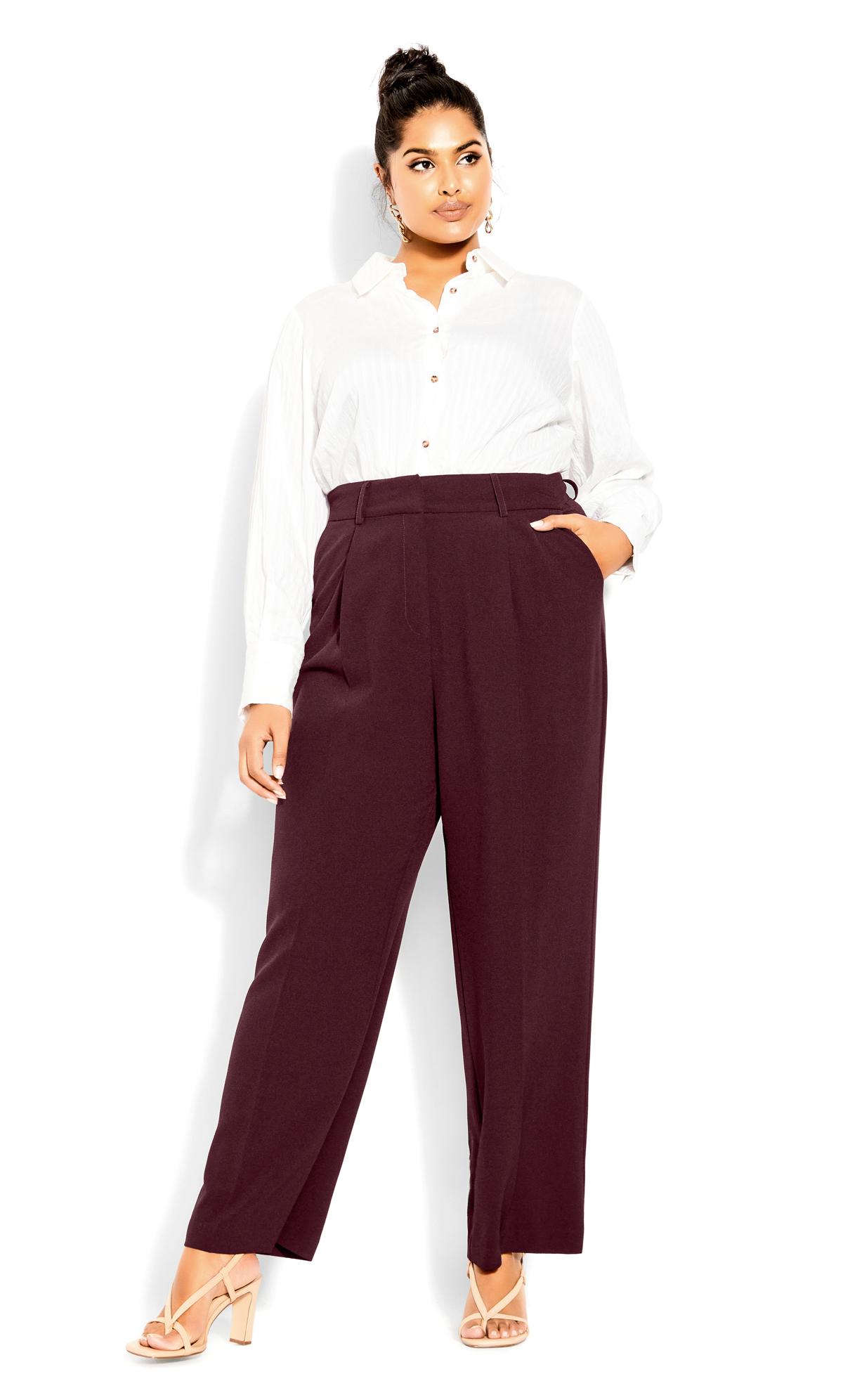 Evans Burgundy Red Wide Leg Trousers 2