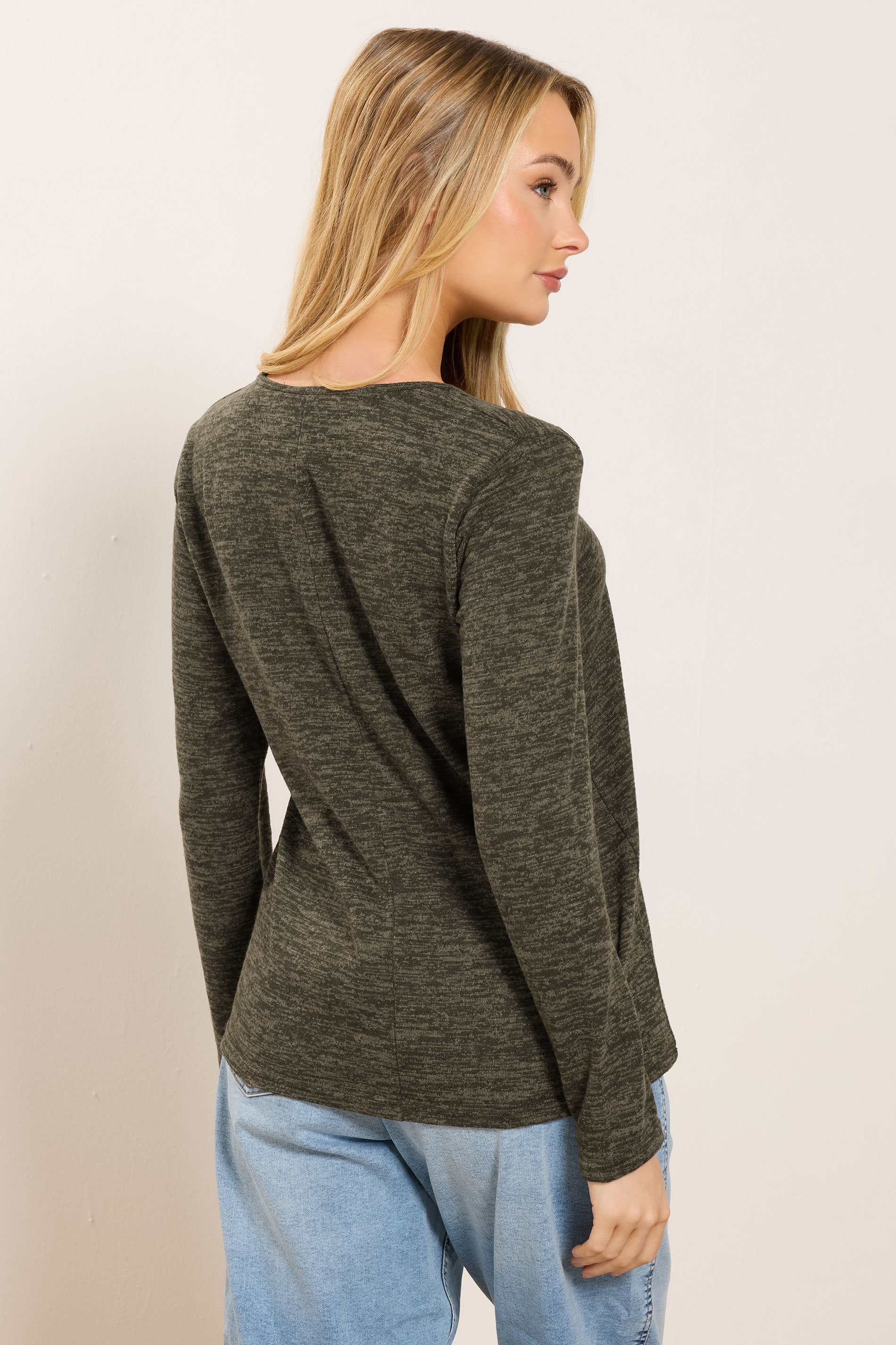 M&Co Brown Button Detail Long Sleeve Tunic Top | M&Co 2