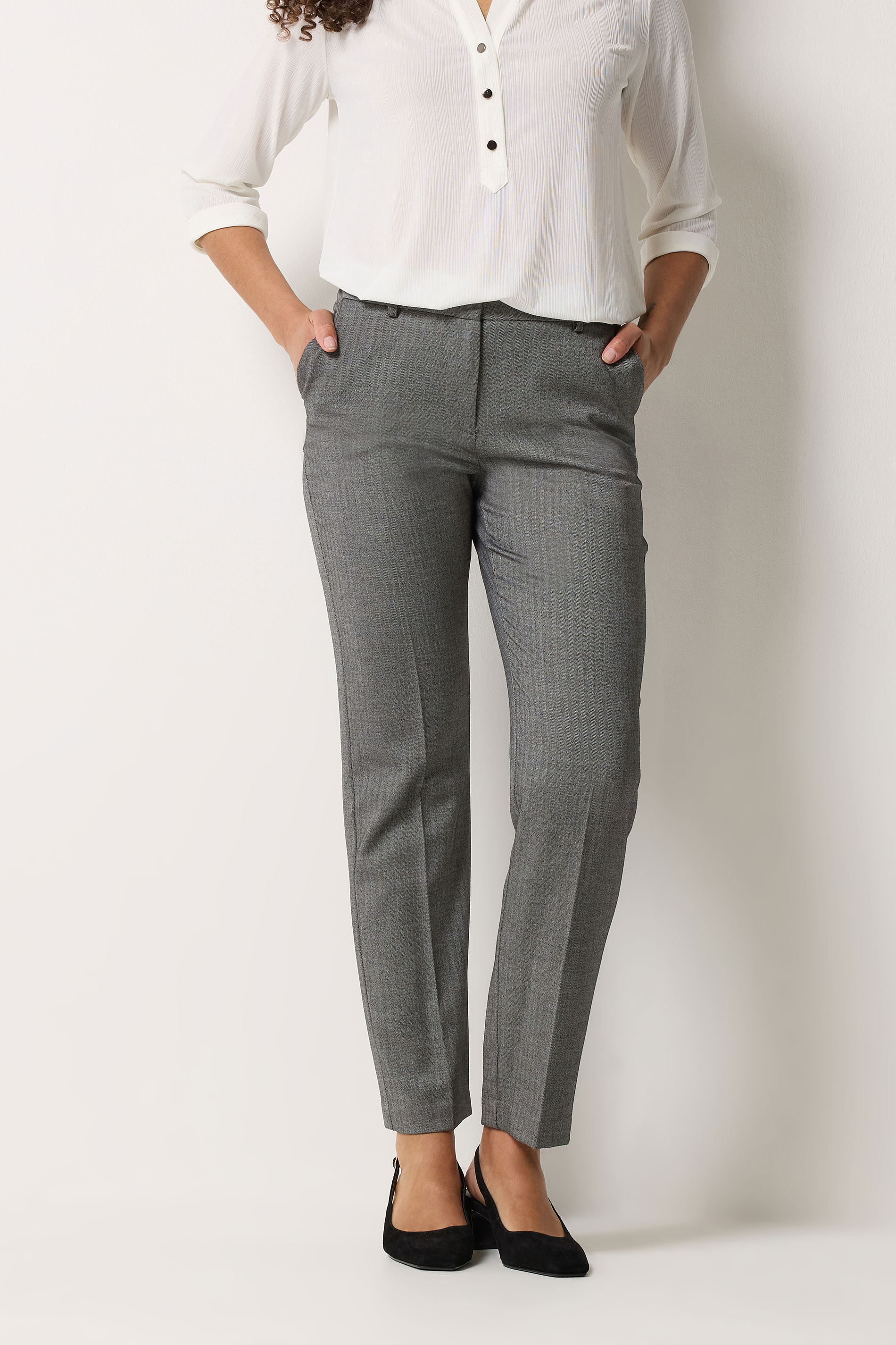 M&Co Grey Tailored Straight Leg Trousers | M&Co 3