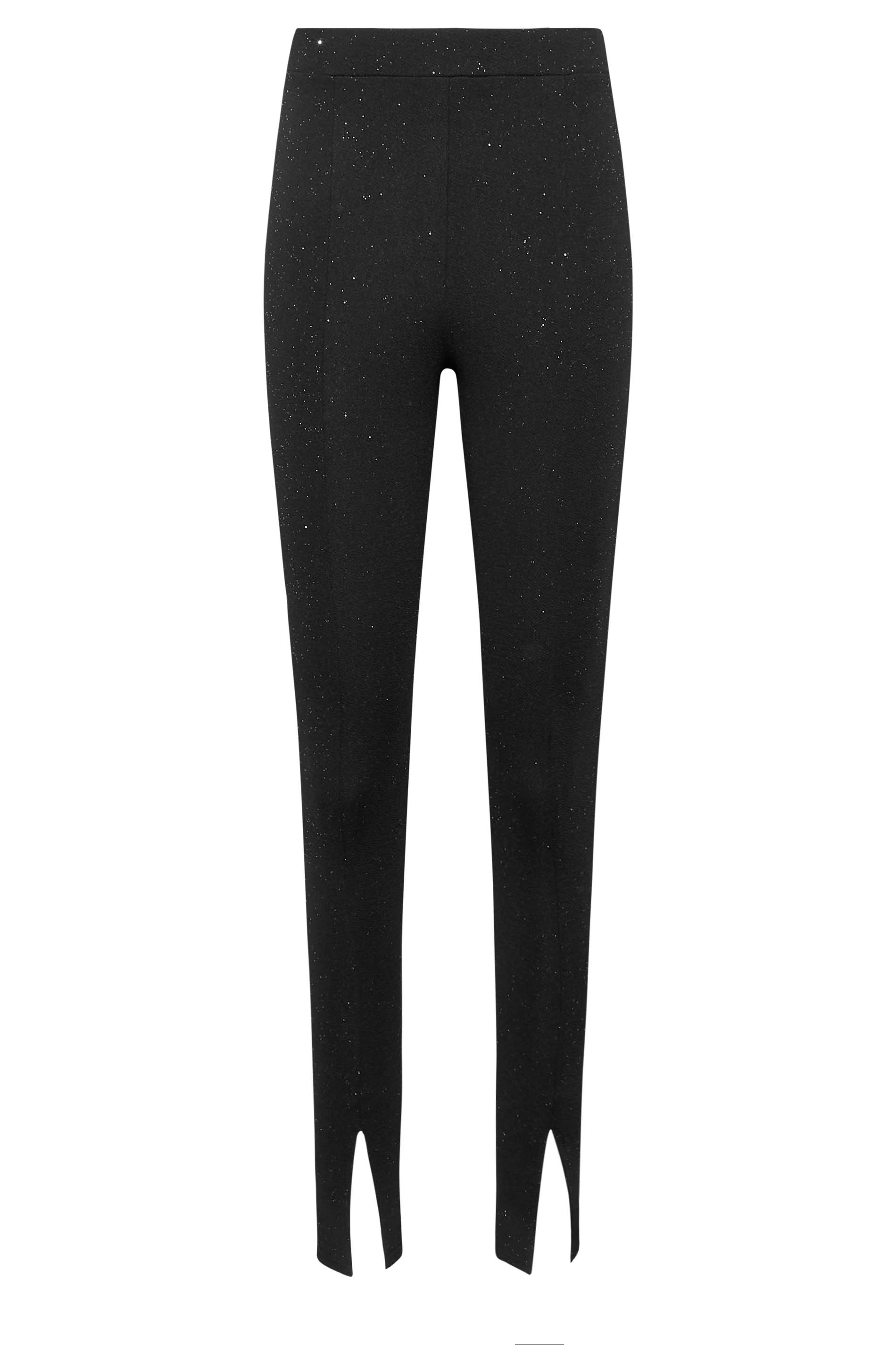 LTS Tall Black Spilt Hem Tapered Trousers | Long Tall Sally  2