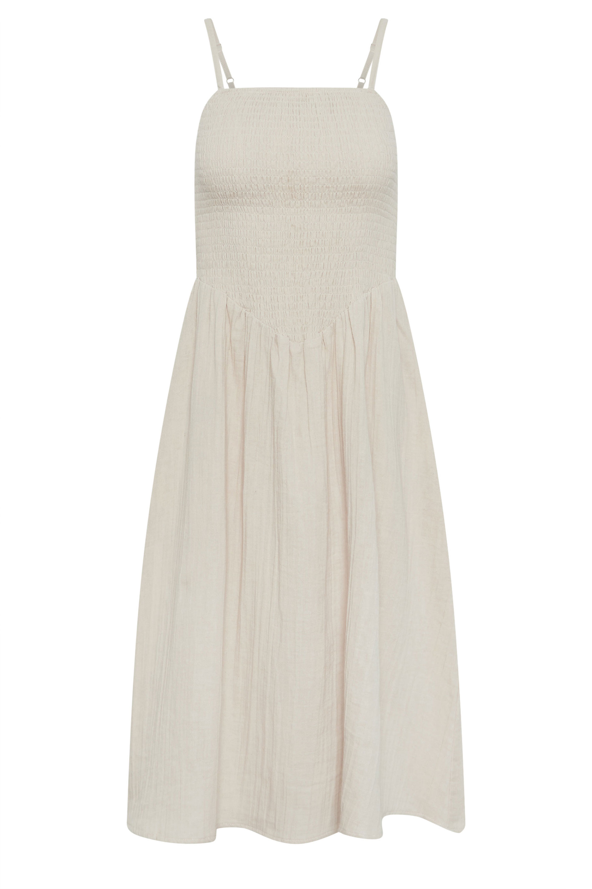 PixieGirl Petite Women's Stone Brown Cotton Cheesecloth Midi Dress | PixieGirl 6