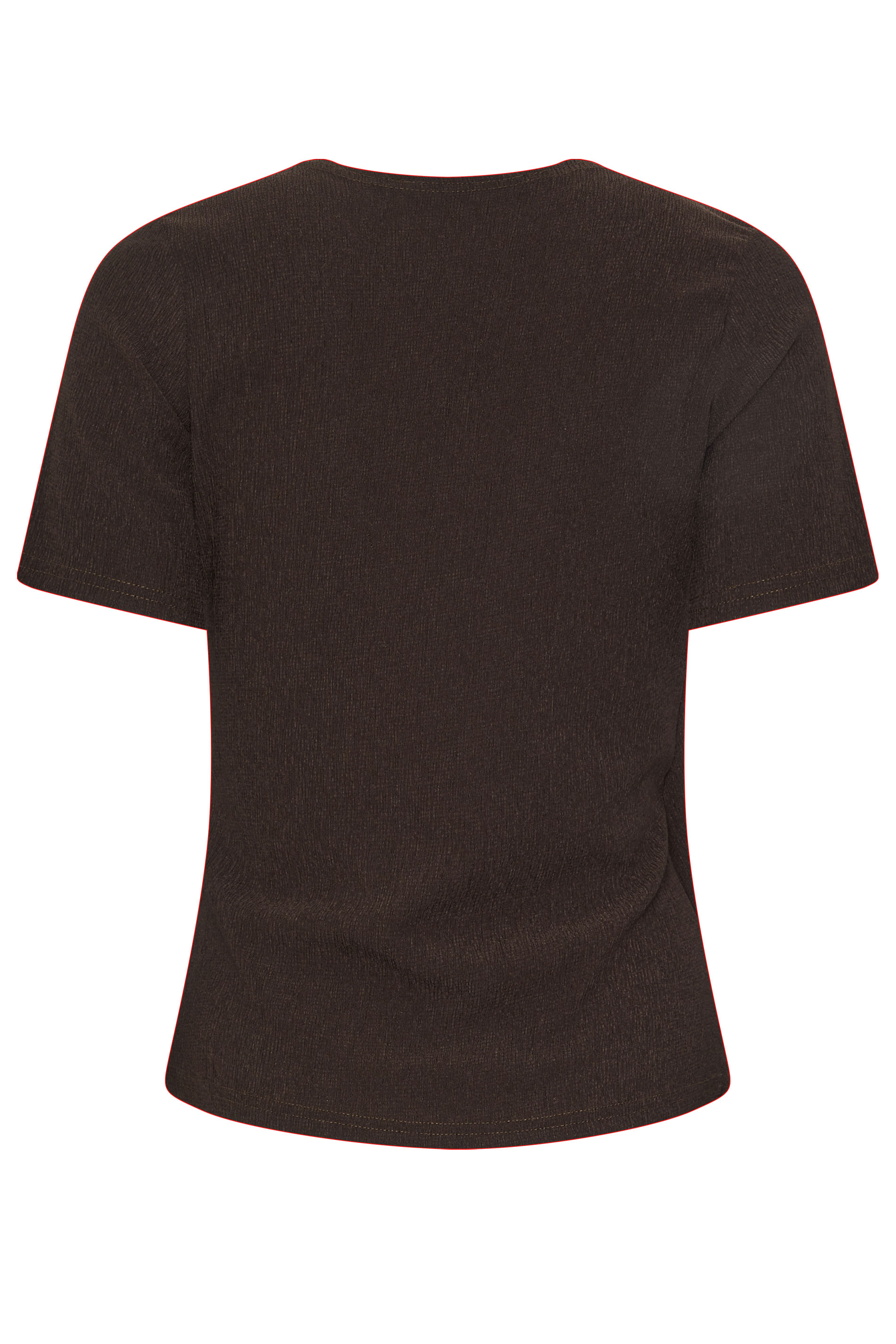 M&Co Petite Chocolate Brown Textured Wrap Top | M&Co 2