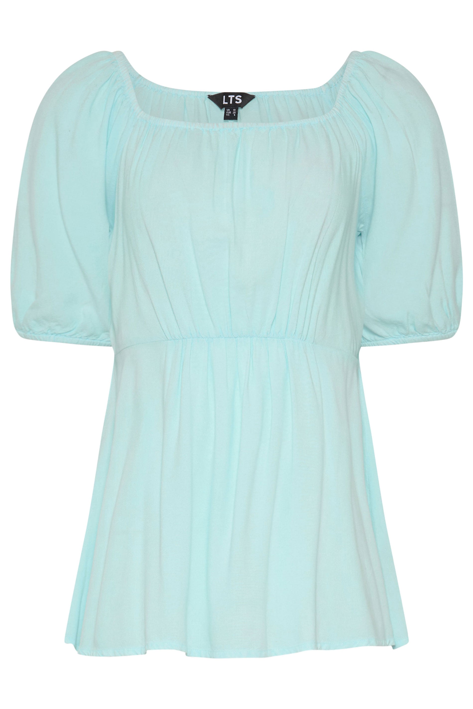 LTS Tall Women's Light Blue Square Neck Cotton Blouse | Long Tall Sally 5