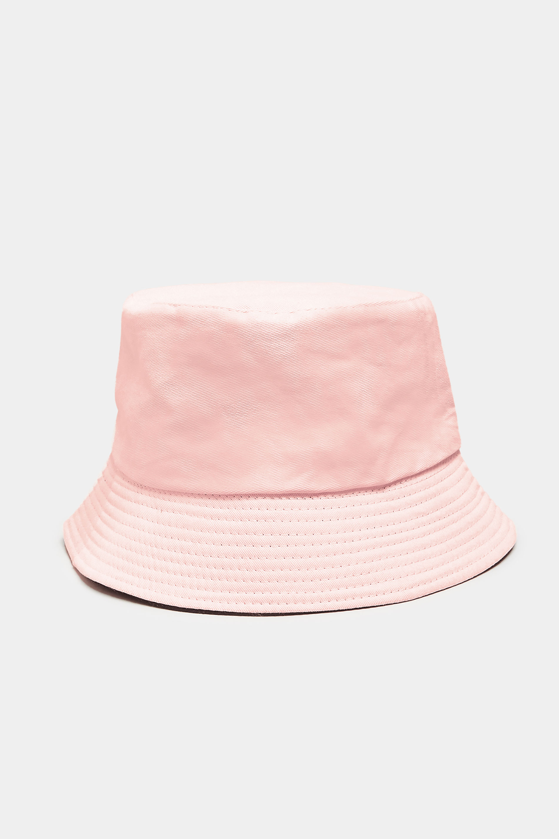 Plus Size Pink & Black Reversible Bucket Hat | Yours Clothing 1