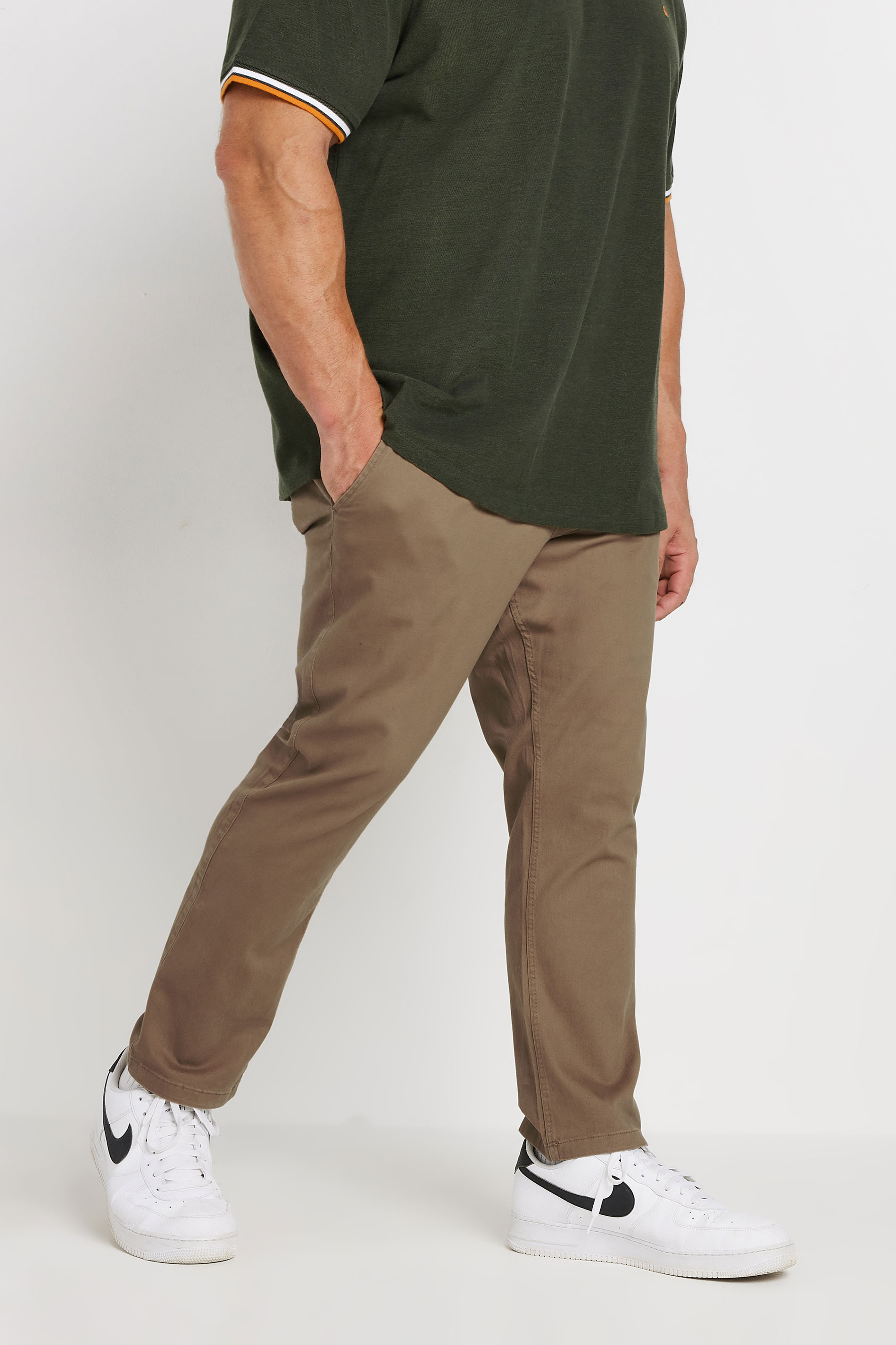JACK & JONES Big & Tall Otter Brown 'Marco' Chino Trousers | BadRhino 3