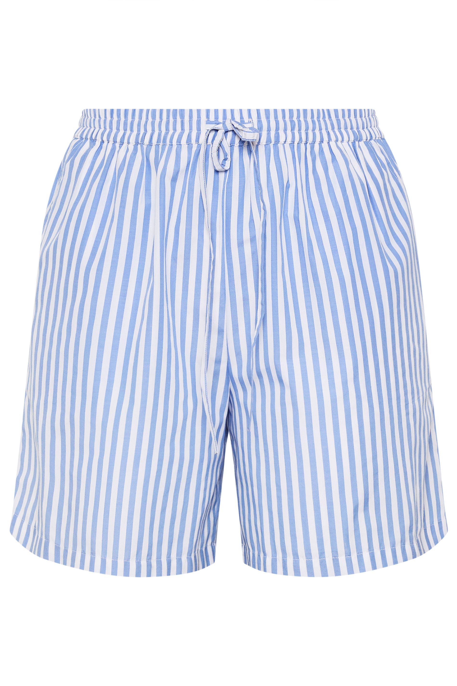 YOURS Plus Size Blue Stripe Shorts | Yours Clothing 5