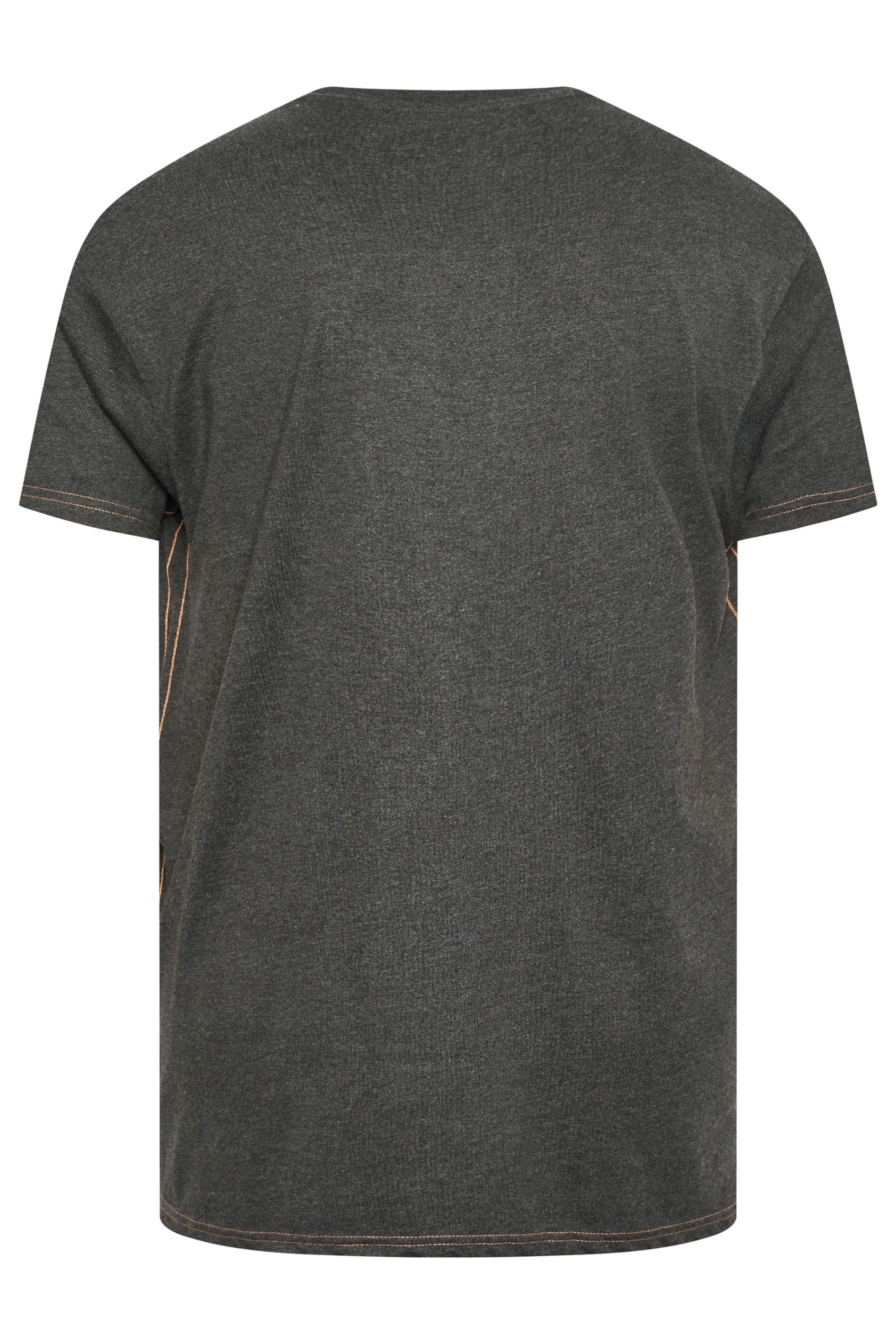 KAM Big & Tall Grey Marl 'Born to Ride' Print T-Shirt | BadRhino 3