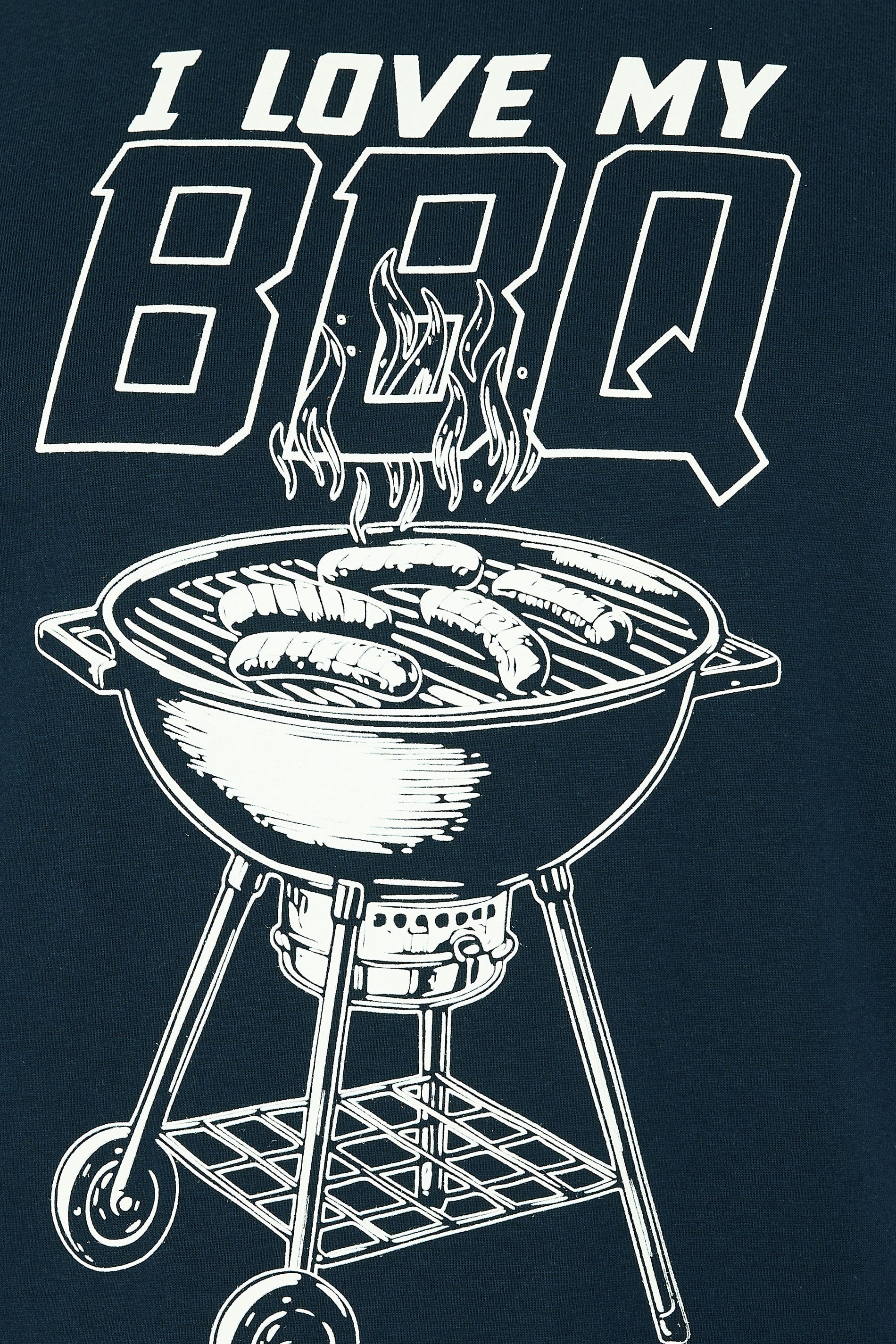 BadRhino Big & Tall Navy Blue Extra Long 'My BBQ' Graphic T-Shirt | BadRhino 7