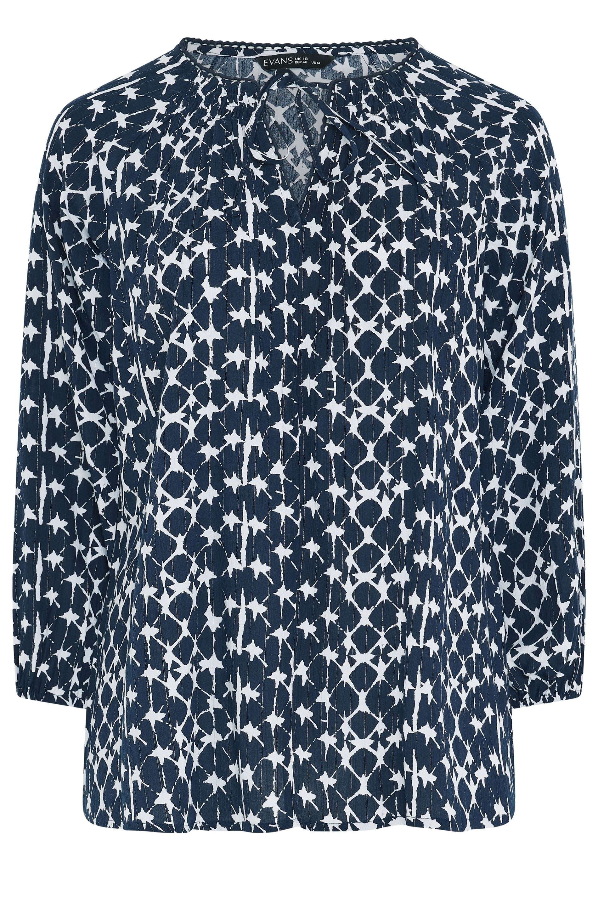 EVANS Plus Size Blue Tie Dye Top | Evans 5