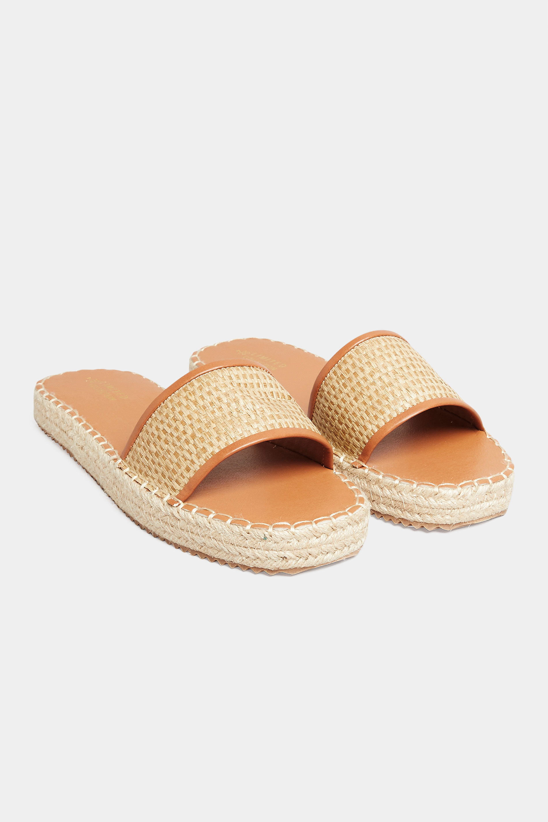 Chaussures Pieds Larges Mules & Chaussures Plates Pieds Larges | Espadrilles-Mules Marrons Pieds Large E - LN50783