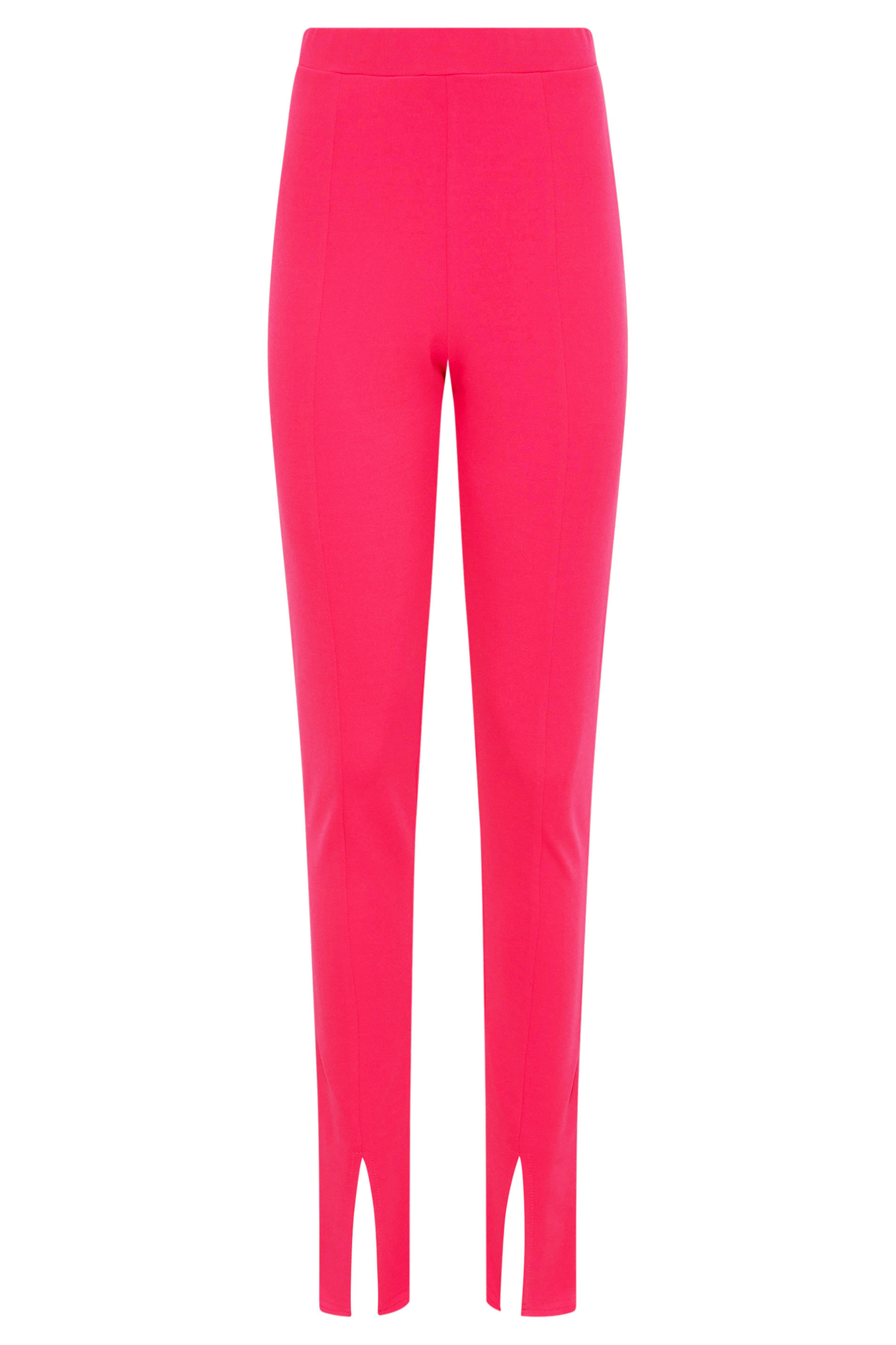 LTS Tall Women's Bright Pink Split Front Slim Trousers | Long Tall Sally 3