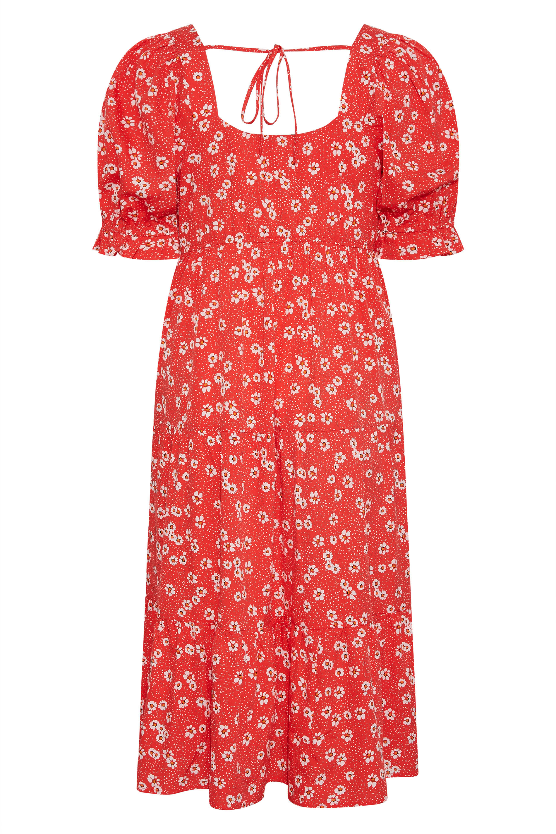 Robes Grande Taille Grande taille  Robes dÉté | LIMITED COLLECTION - Robe Rouge Floral Manches Courtes Bouffantes - UX39424