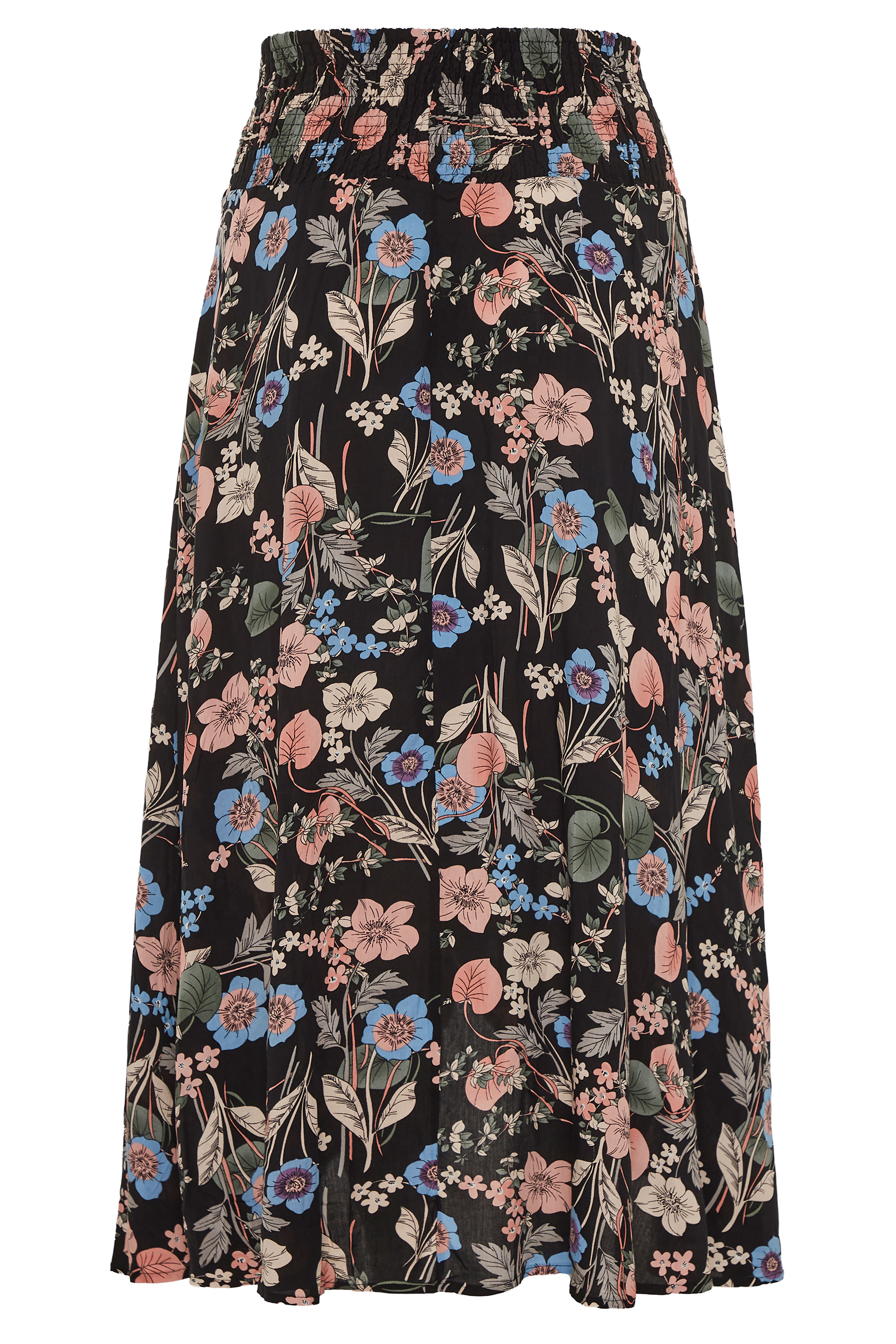 Black Floral Tulip Skirt | Yours Clothing