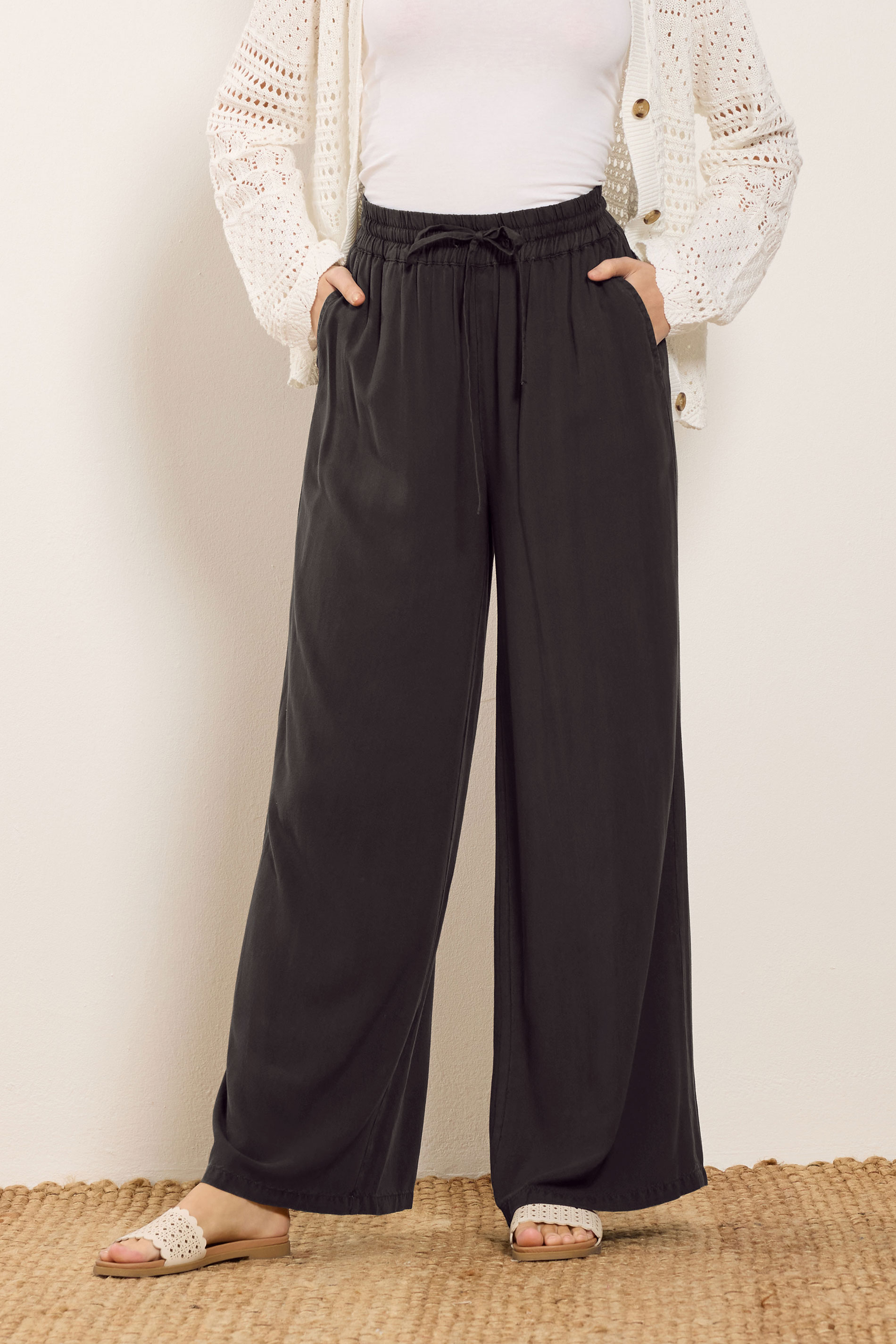 M&Co Chocolate Brown Wide Leg Trousers | M&Co  1