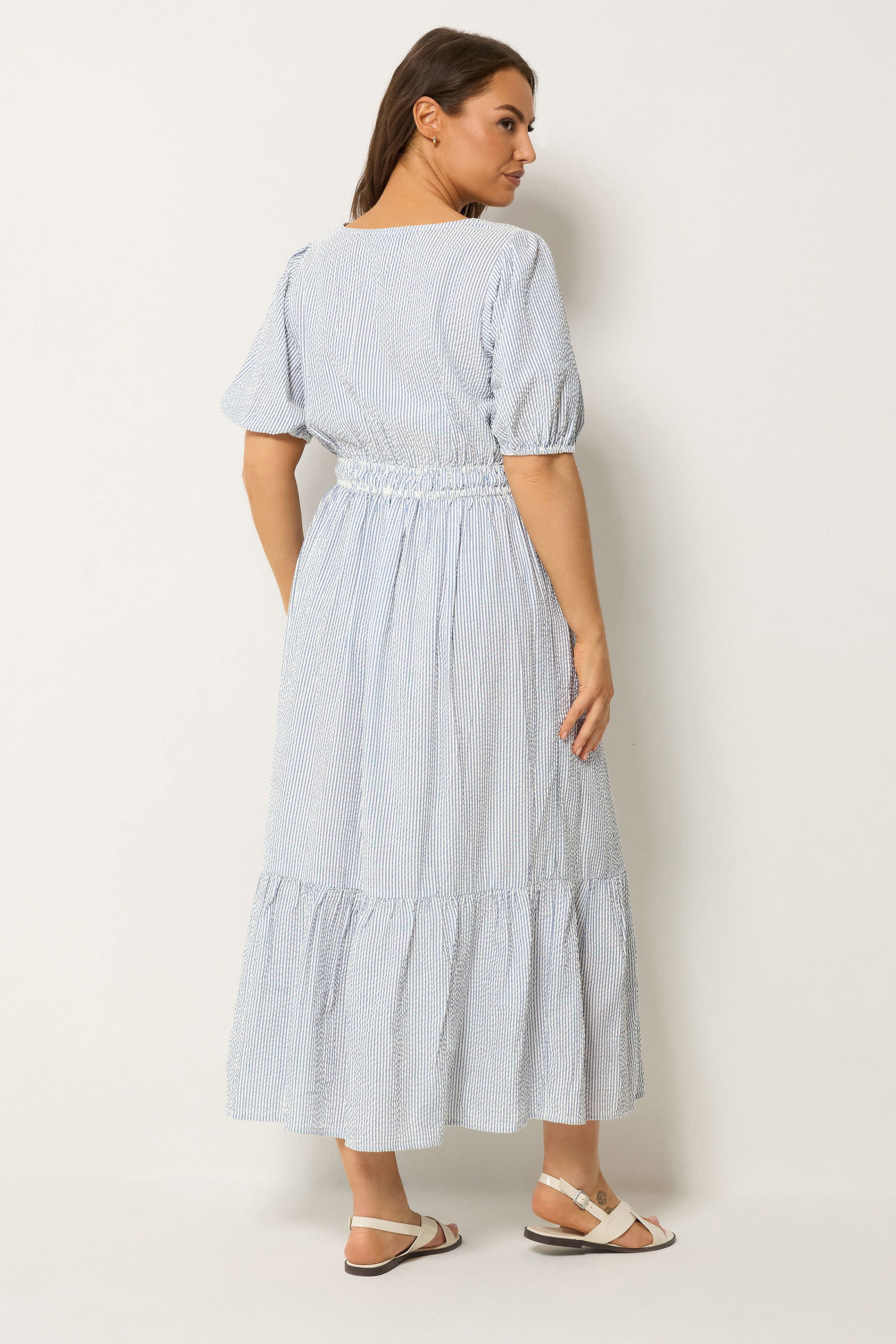 YOURS Plus Size Blue Stripe Maxi Dress | Yours Clothing 2