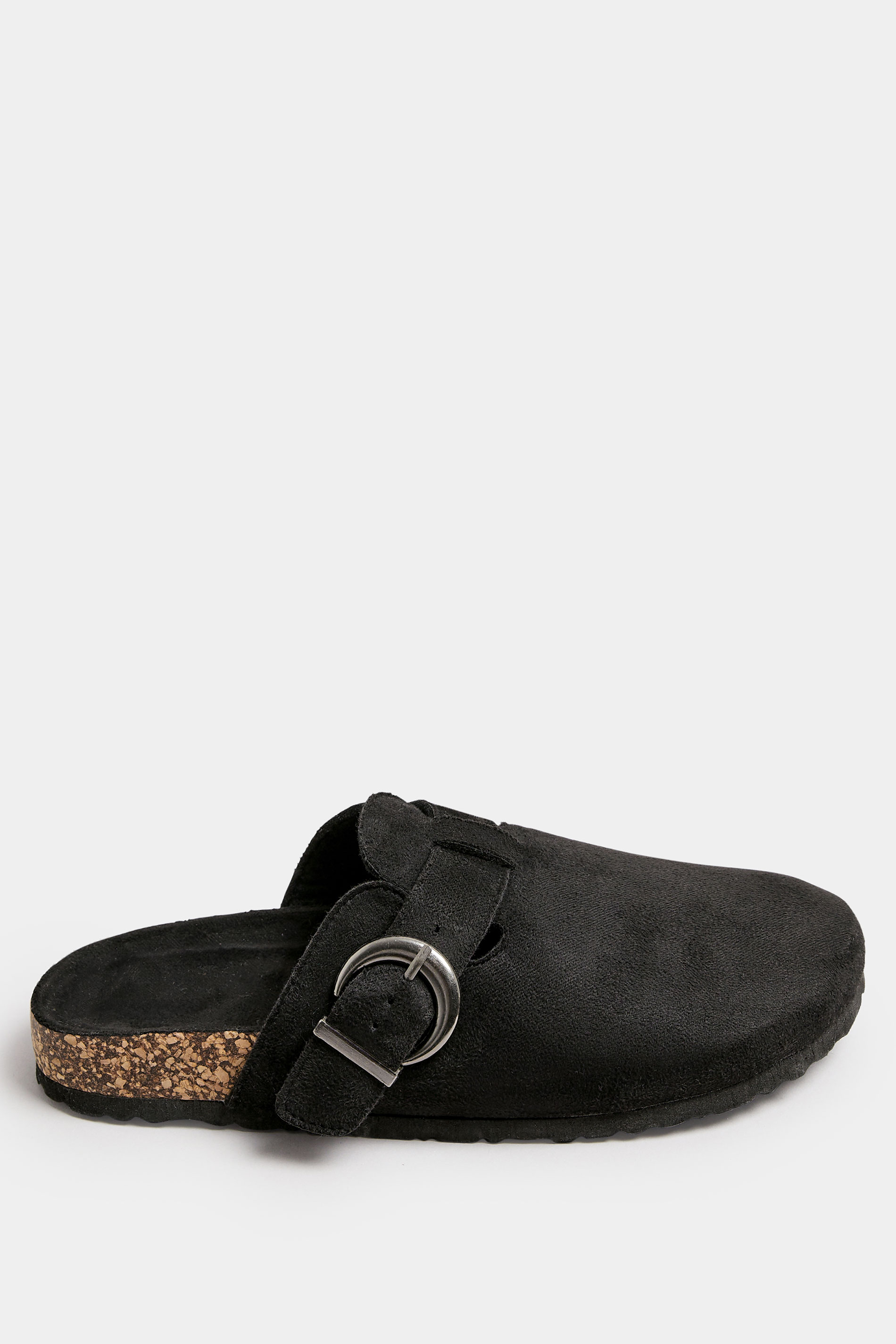 Black Faux Suede Clogs In Extra Wide EEE Fit | Yours Clothing 3