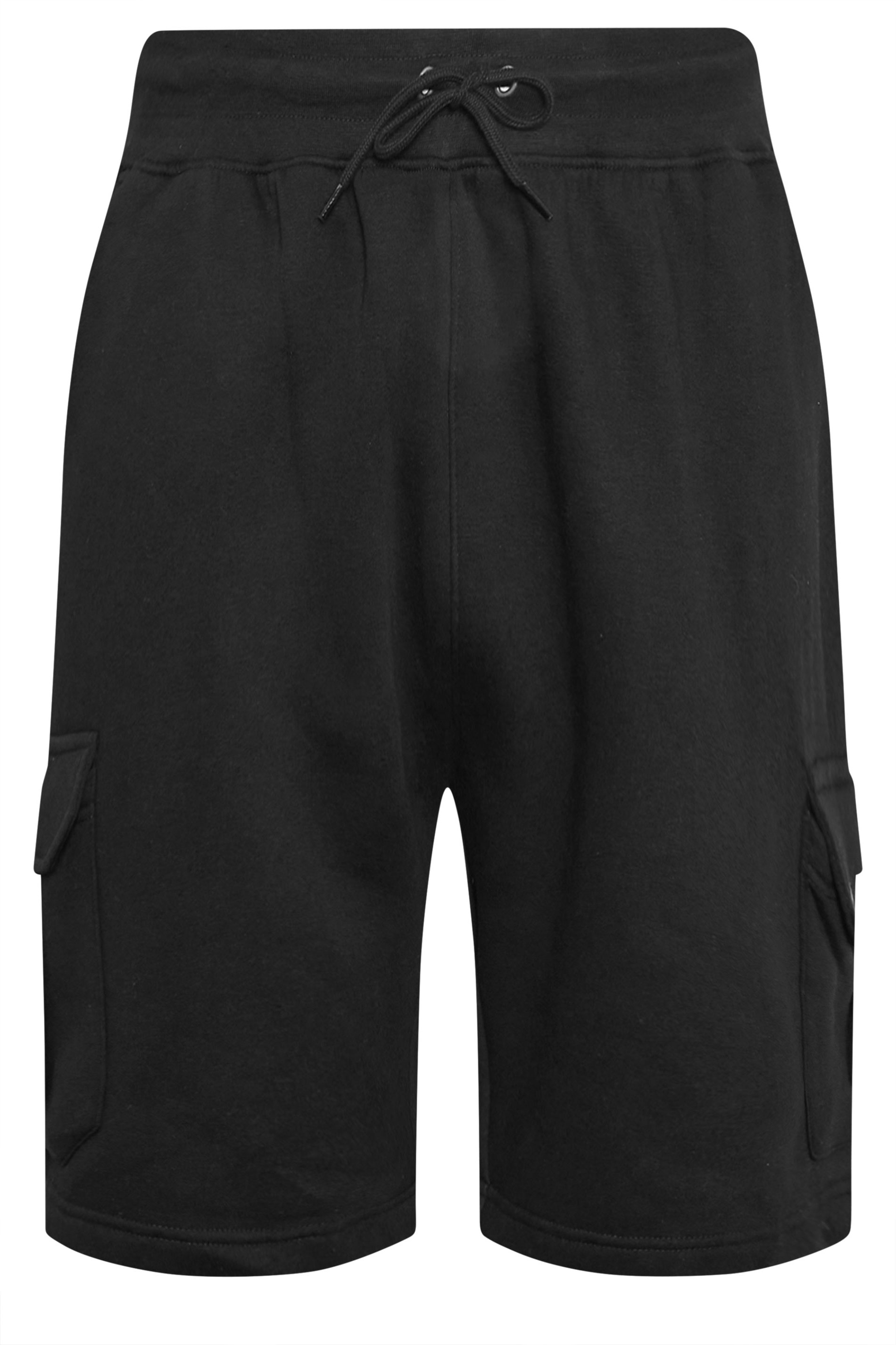 D555 Big & Tall Black Fleece Cargo Shorts | BadRhino 3