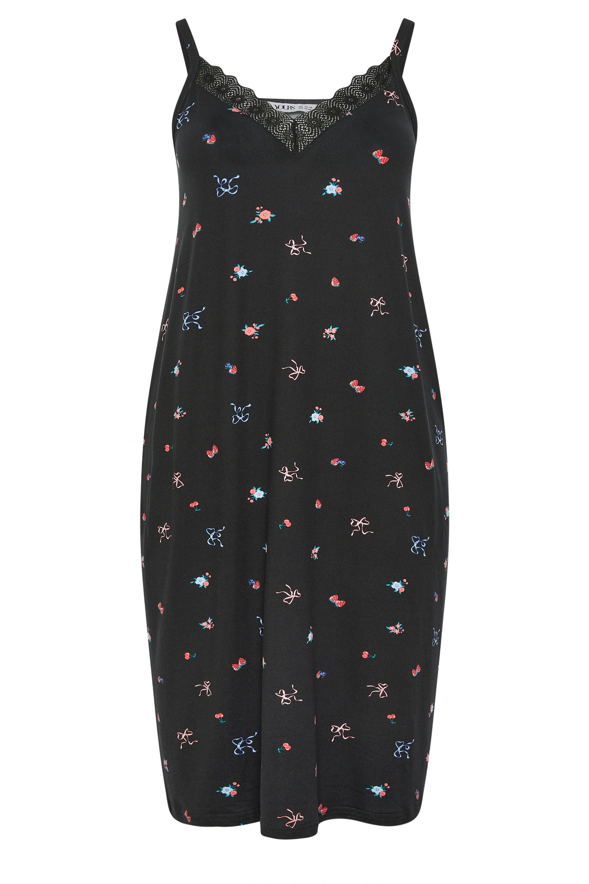 YOURS Curve Plus Size Floral Soft Touch Chemise Nightdress | Yours Clothing 5