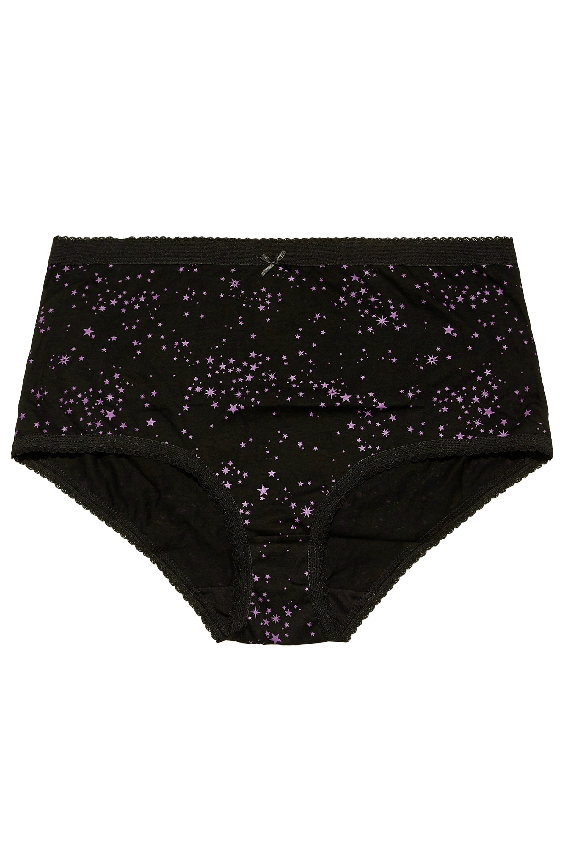 5 PACK Plus Size Purple Star Print High Waisted Full Briefs | Yours Clothing 3