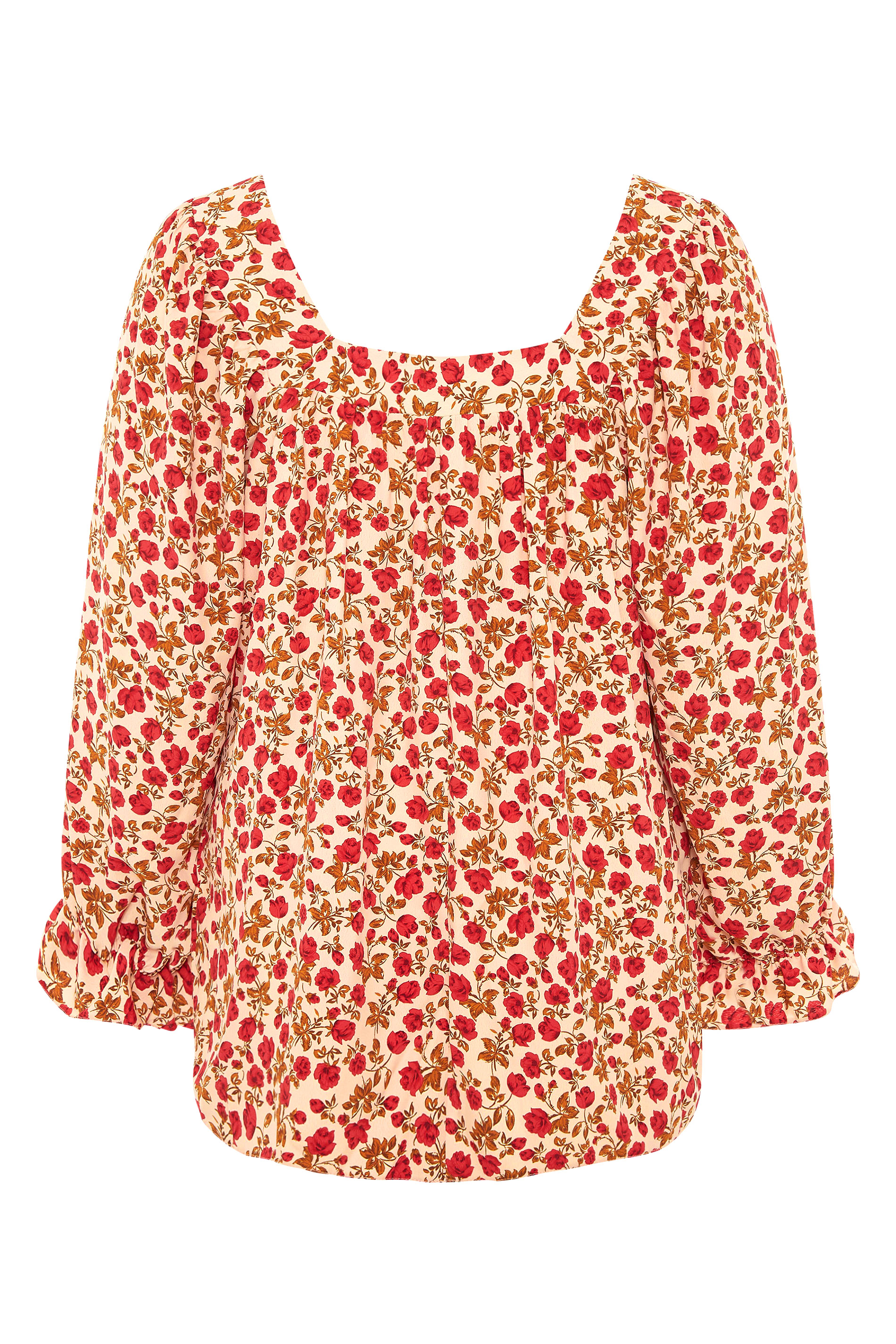 Grande taille  Tops Grande taille  Blouses & Chemisiers | LIMITED COLLECTION - Blouse Beige & Rouge Floral - VR51238