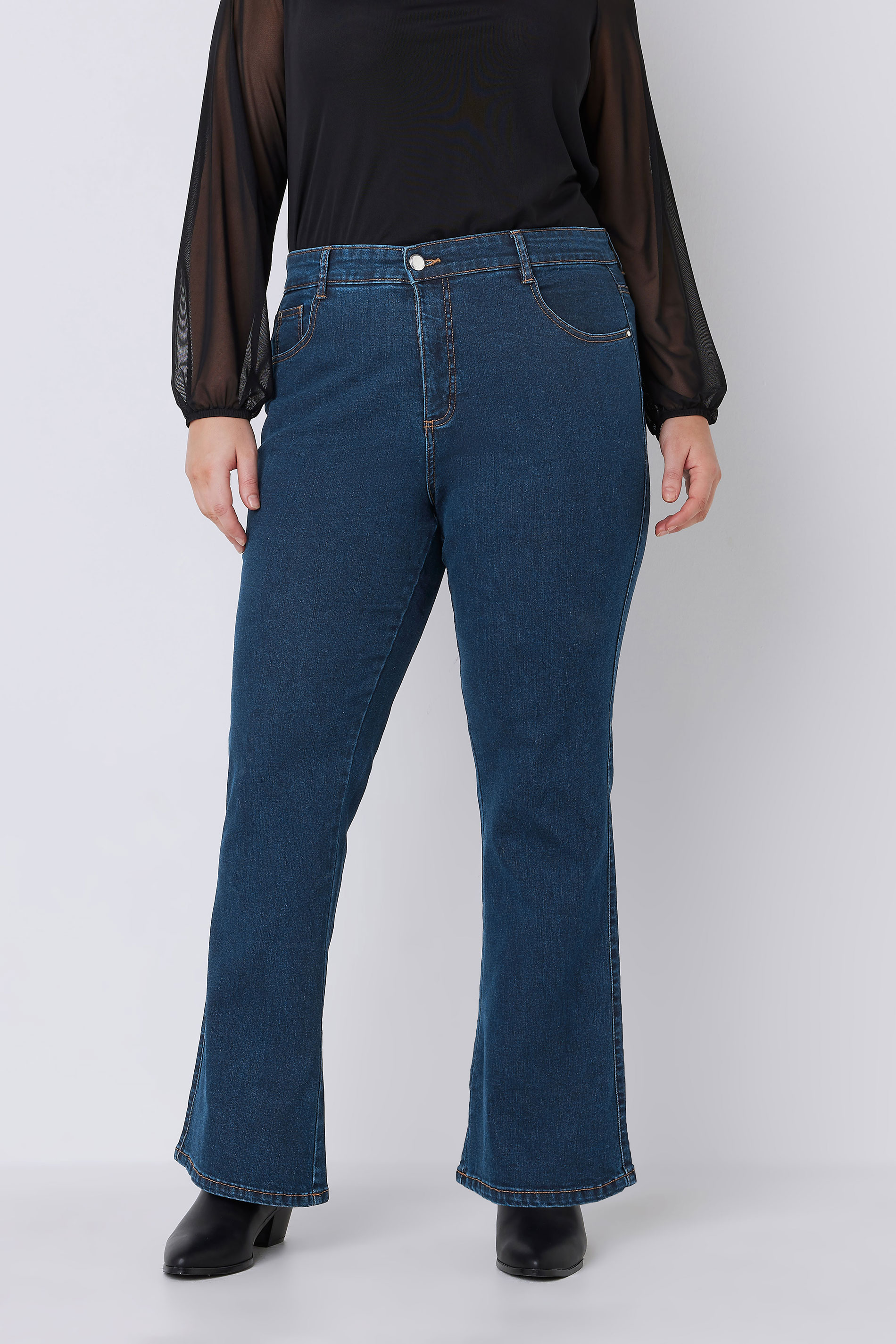 EVANS Plus Size Indigo Blue Bootcut Jeans | Evans 1