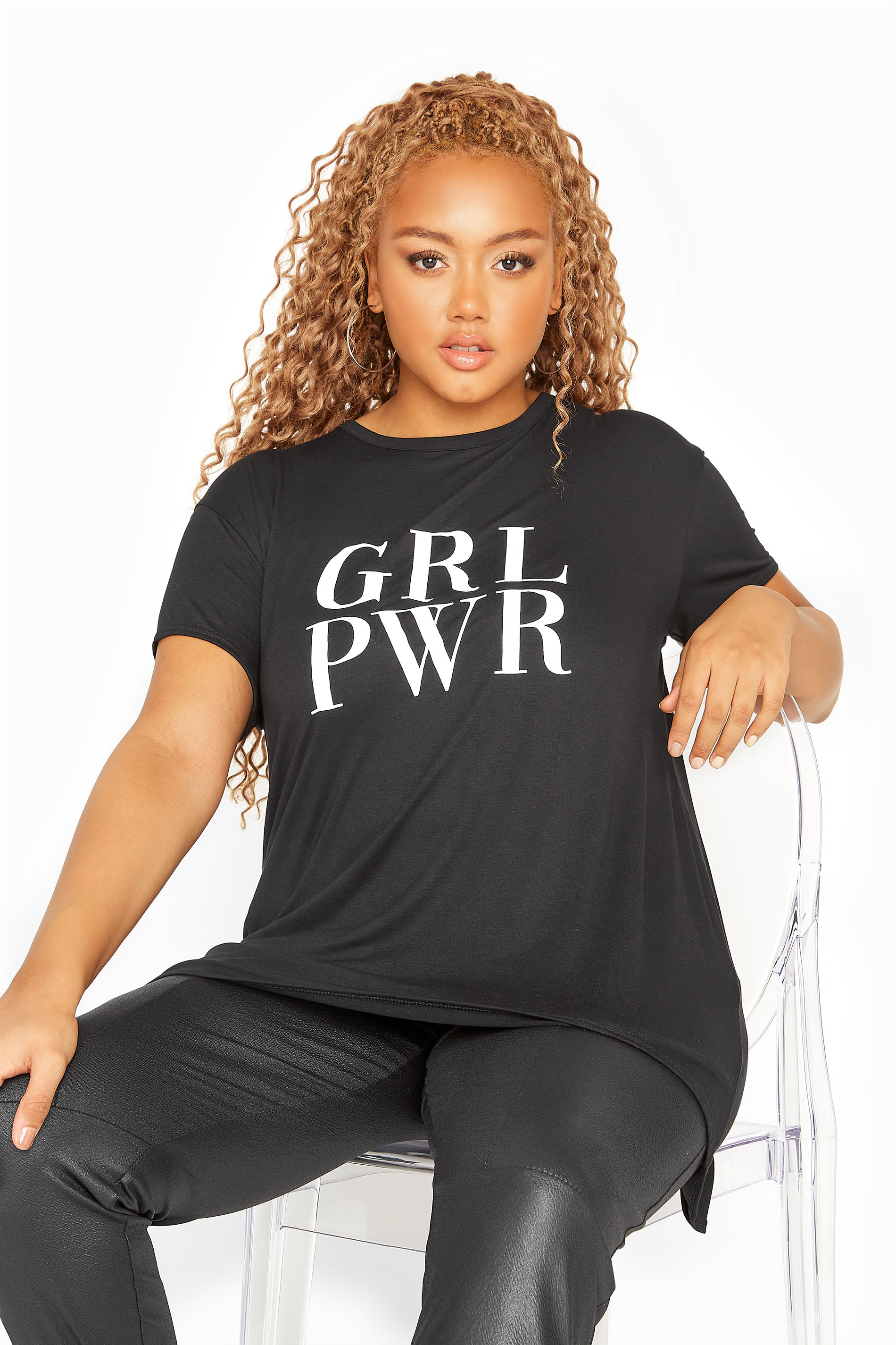 LIMITED COLLECTION Black Girl Power Slogan T-Shirt | Yours Clothing