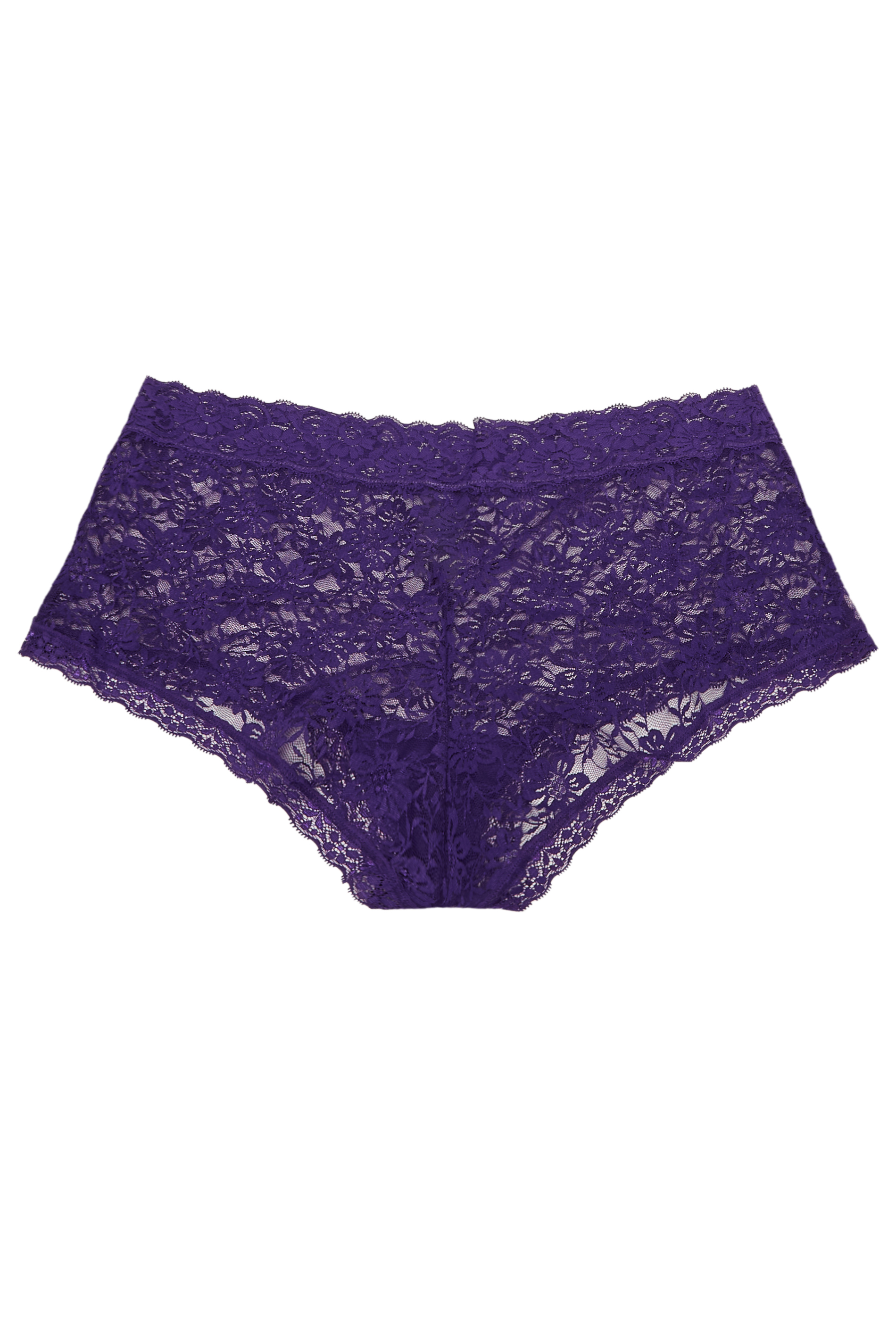 YOURS Curve Purple Floral Lace Shorts