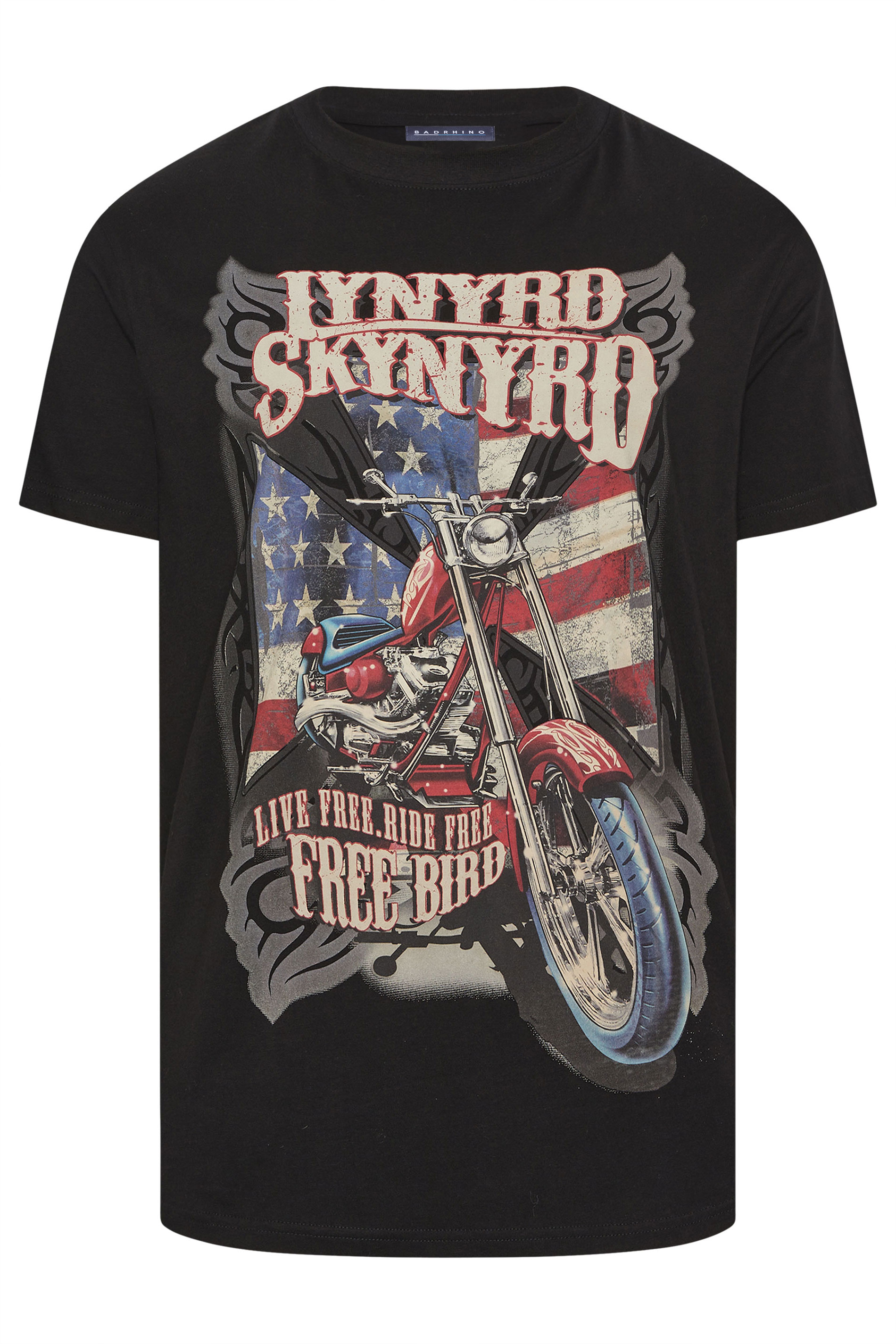 BadRhino Big & Tall Black Lynyrd Skynyrd Bike Graphic T-Shirt | BadRhino 5