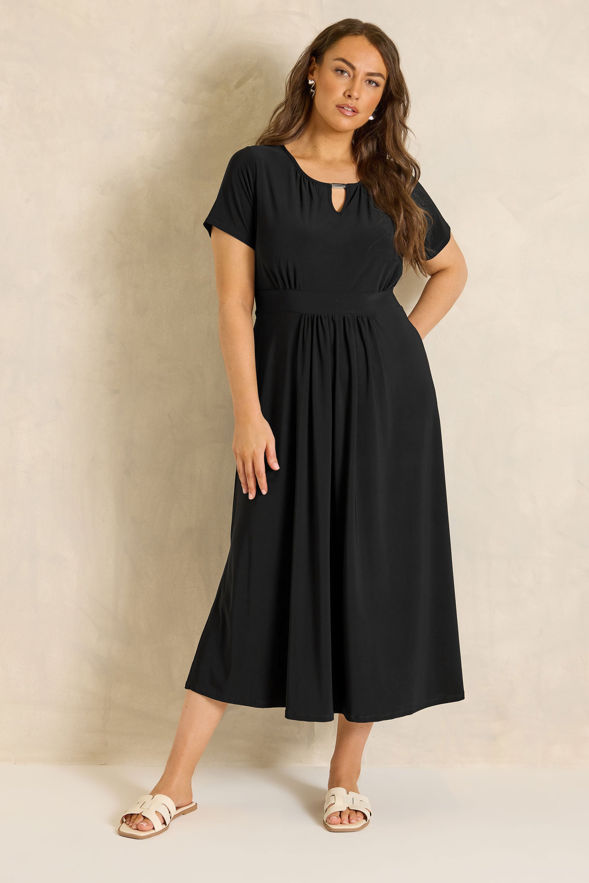 EVANS Plus Size Black Bar Detail Dress | Evans 1
