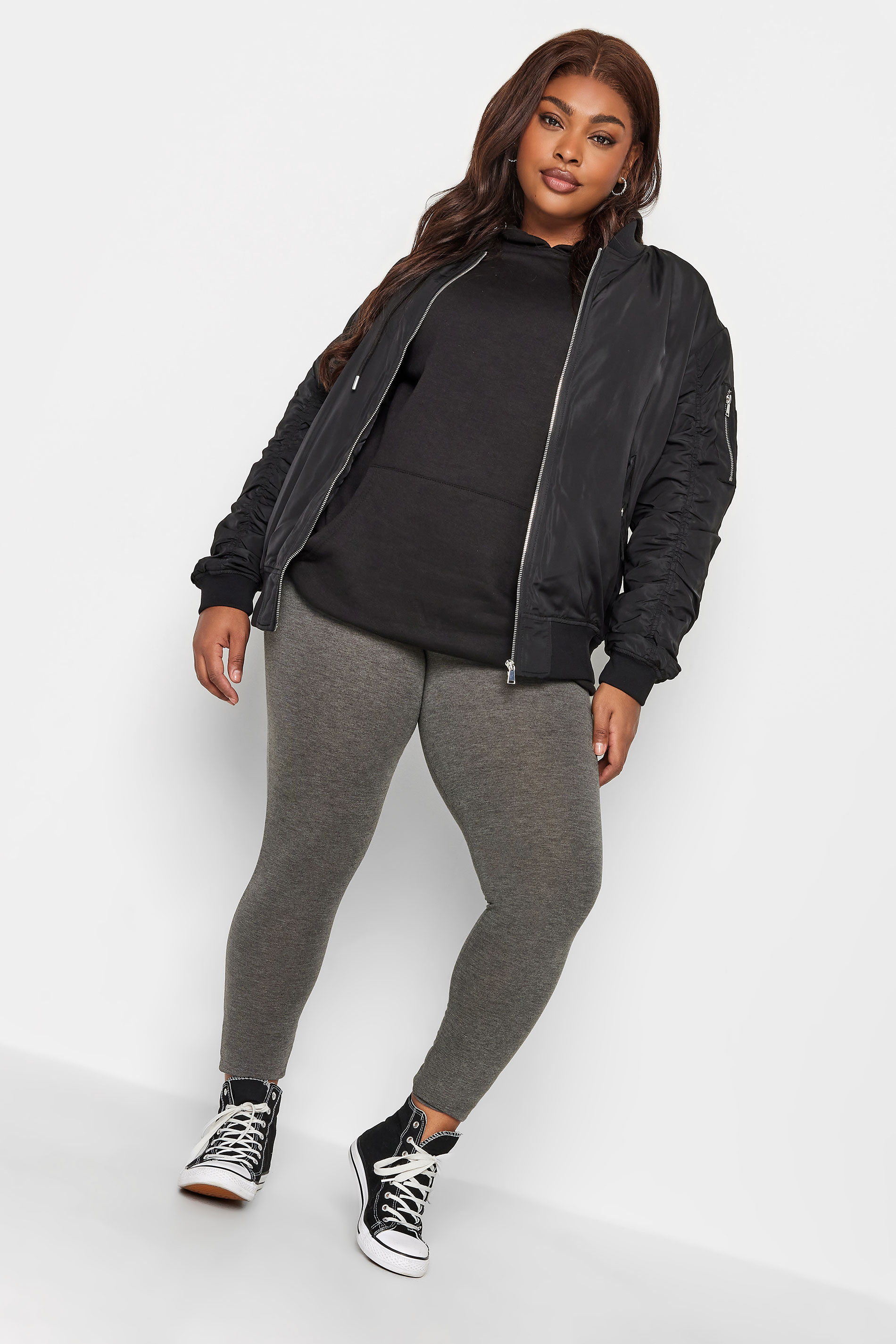 Plus Size Grey Soft Touch Leggings | Yours Clothing 2