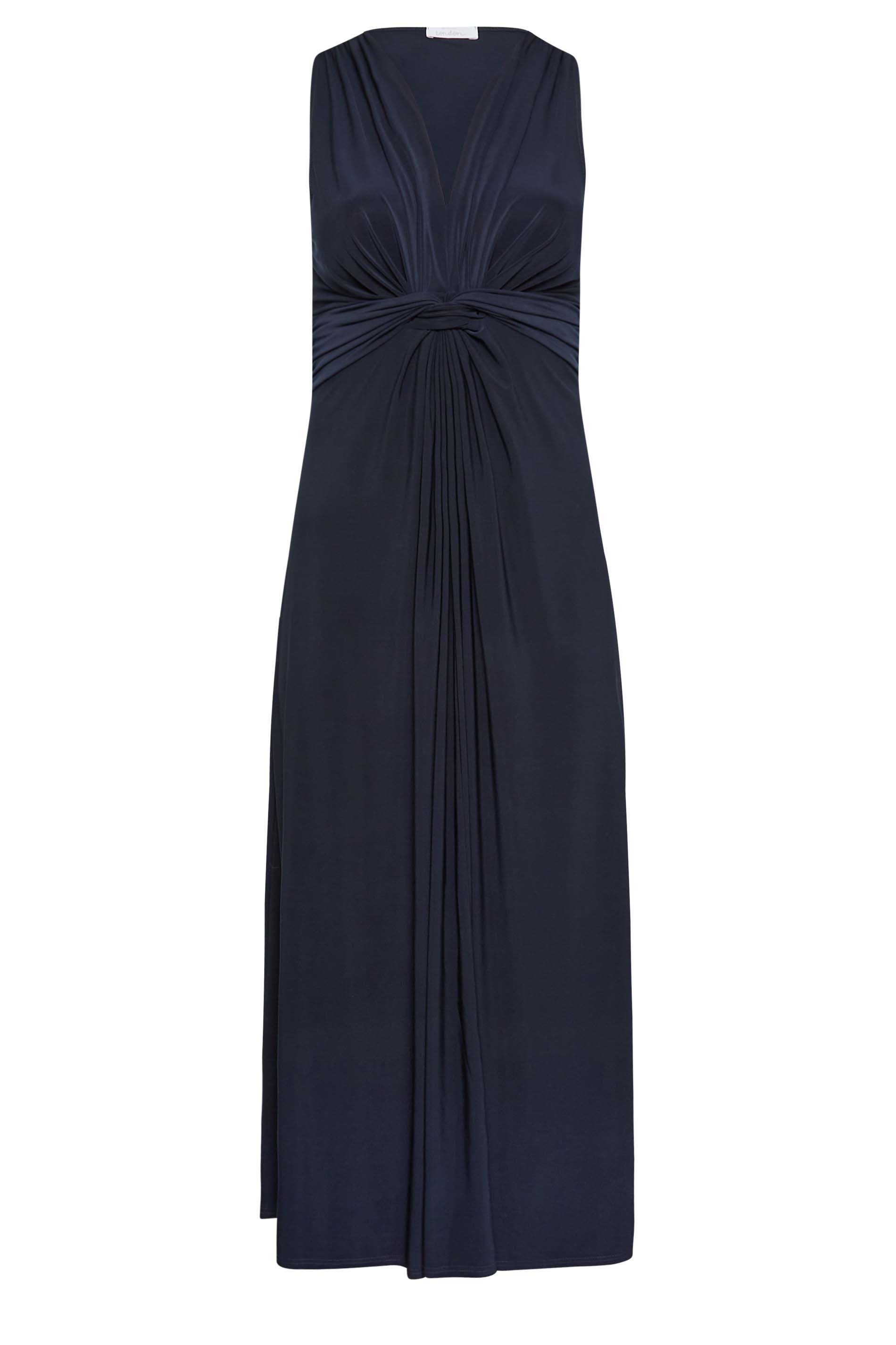 YOURS LONDON Plus Size Navy Blue Knot Front Maxi Dress | Yours Clothing