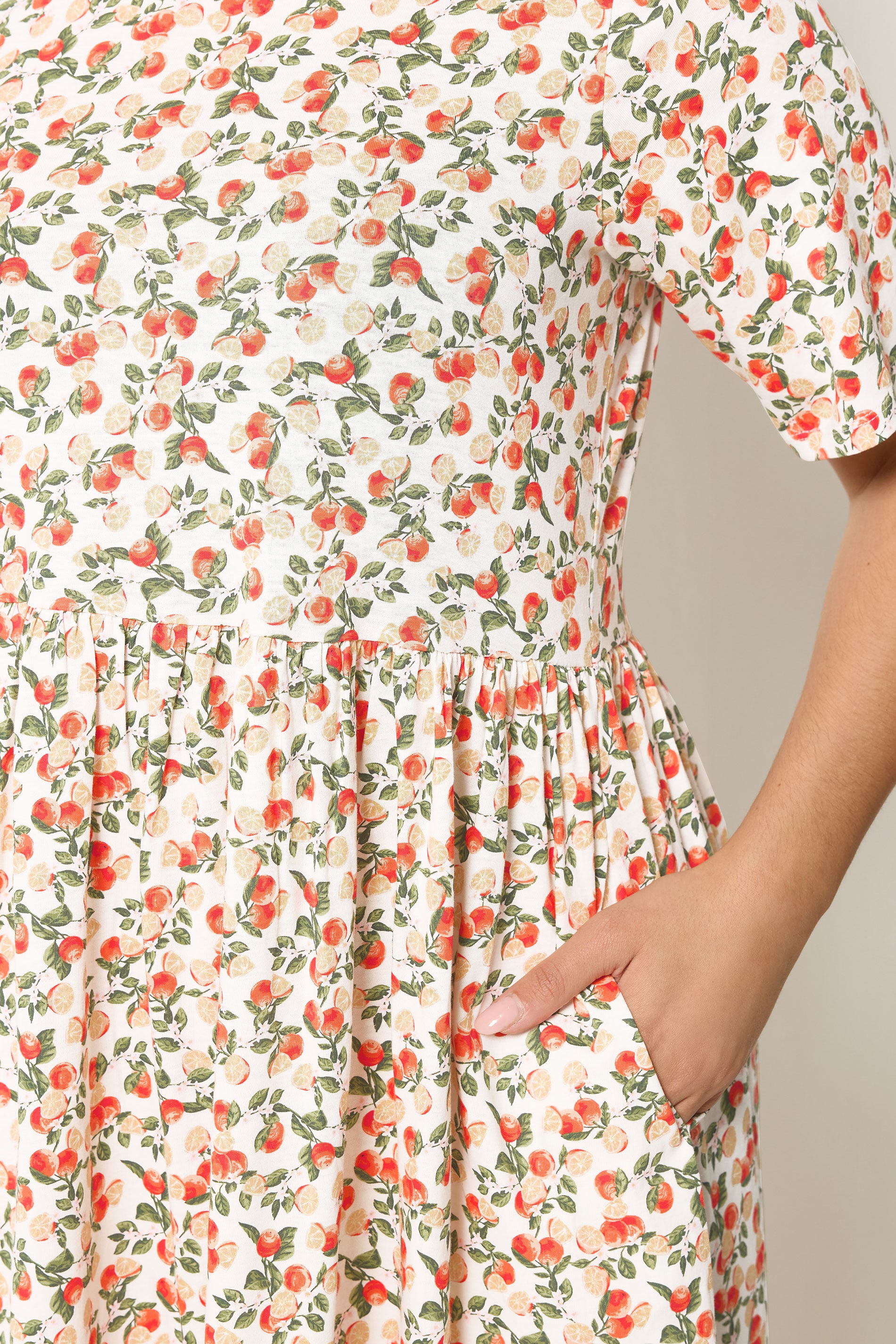 YOURS Plus Size White Orange Throw on Smock Dress | Yours Clothing 4