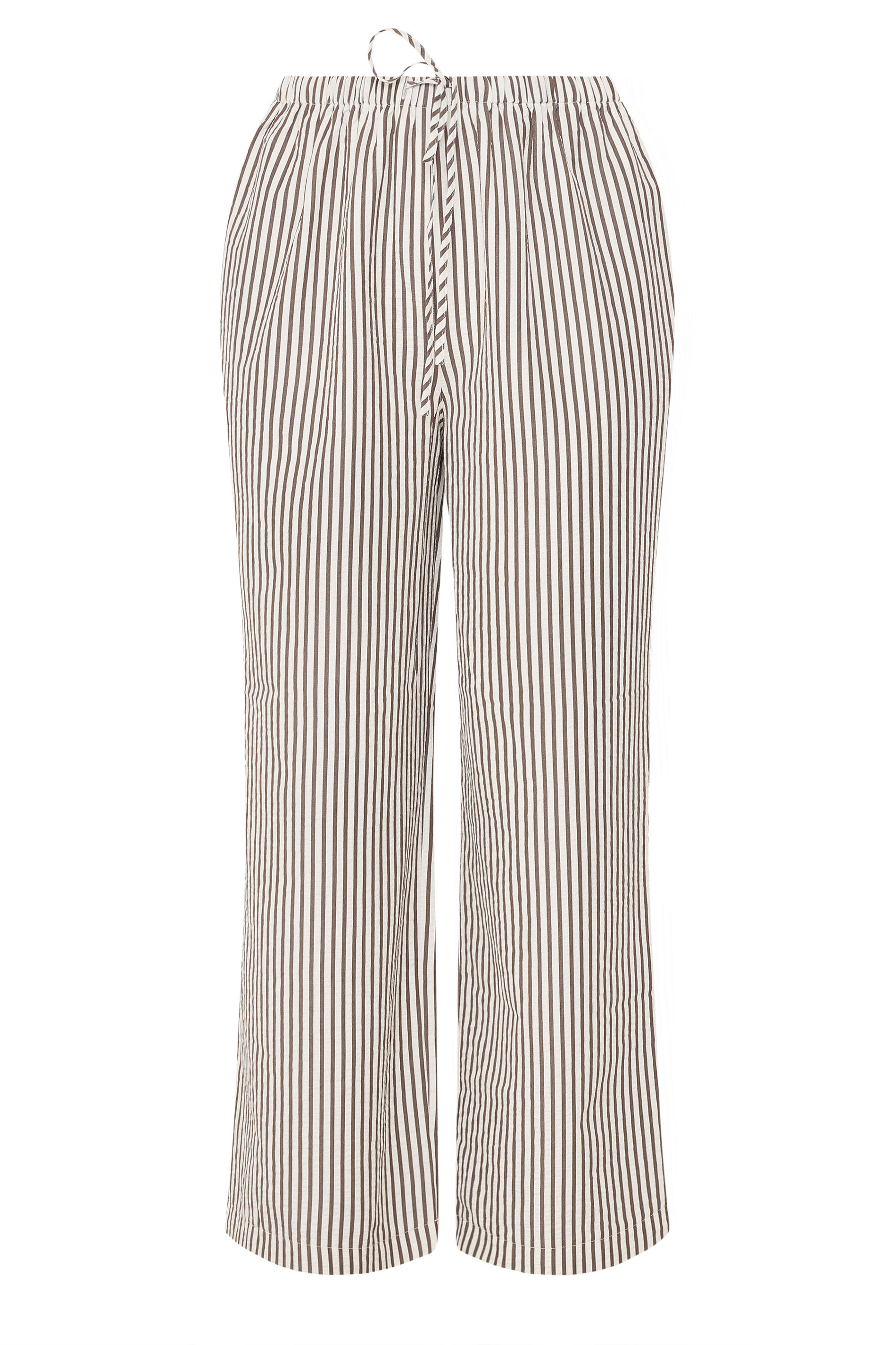 YOURS Plus Size Chocolate Brown Stripe Trousers | Yours Clothing 6