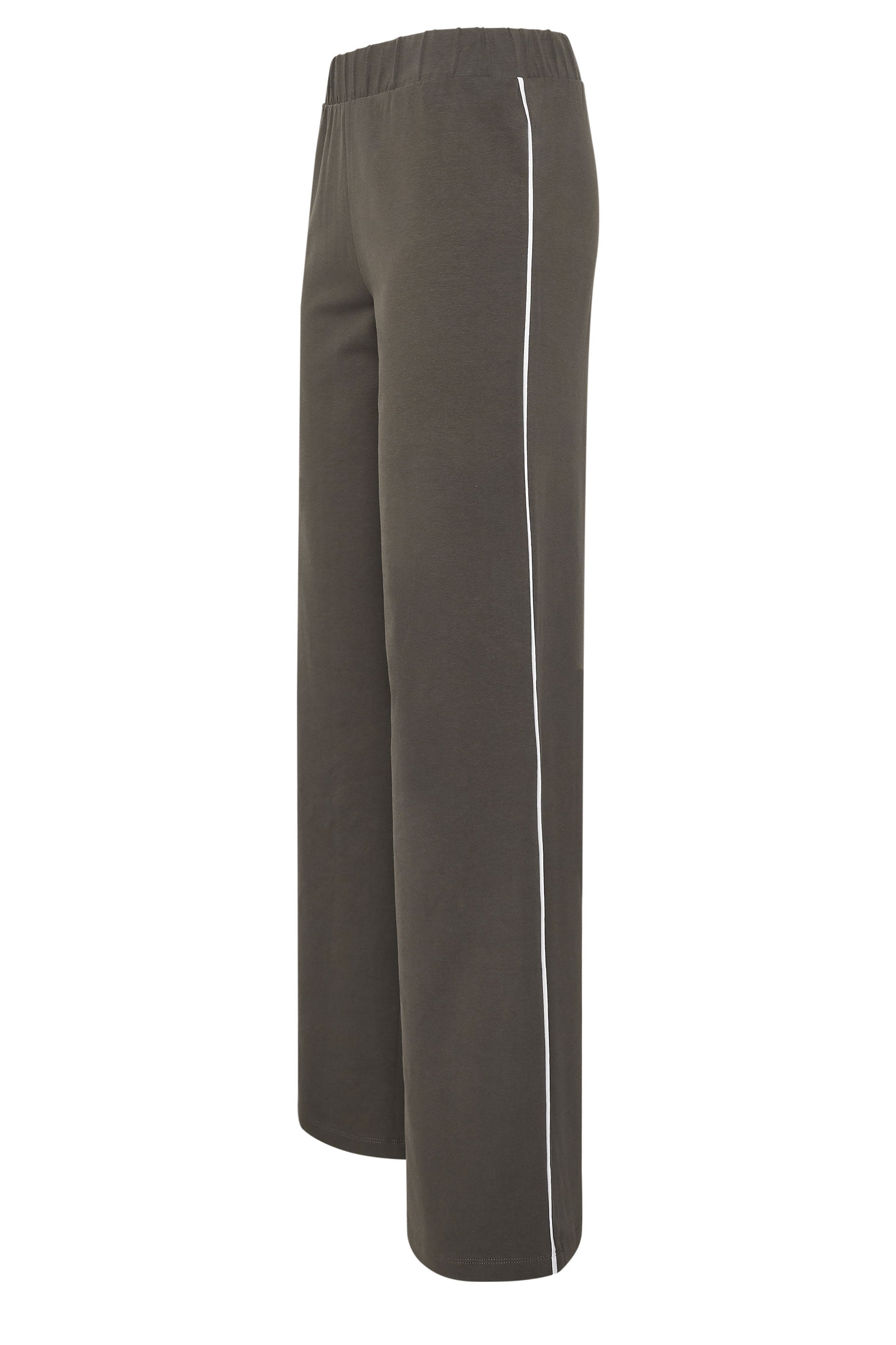 LTS Tall Women's Charcoal Grey Side Stripe Cotton Wide Leg Leggings | Long Tall Sally 7