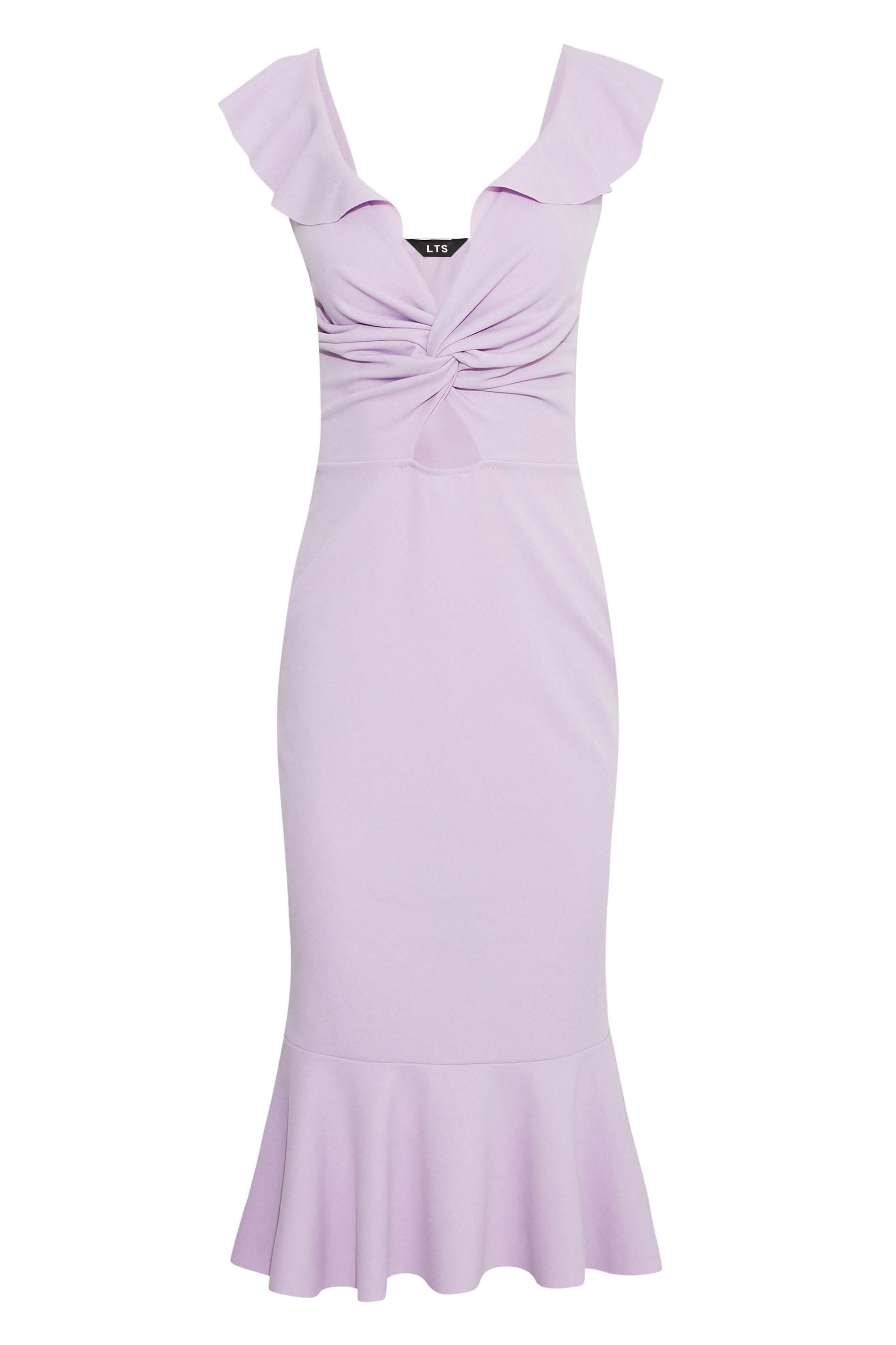 LTS Tall Women's Lilac Purple Cut Out Frill Midaxi Dress | Long Tall Sally