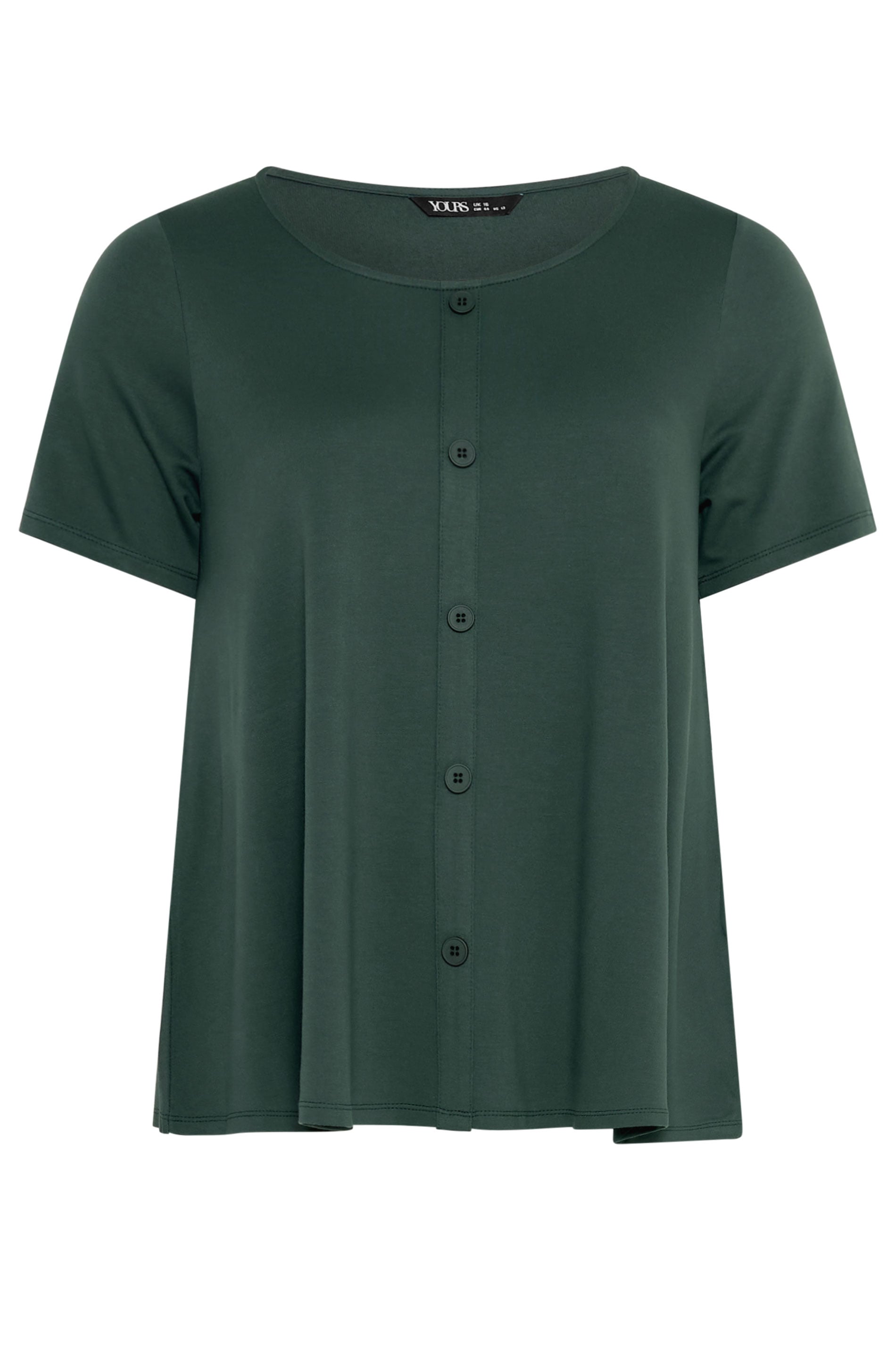 YOURS Plus Size Khaki Green Soft Touch Top | Yours Clothing 5