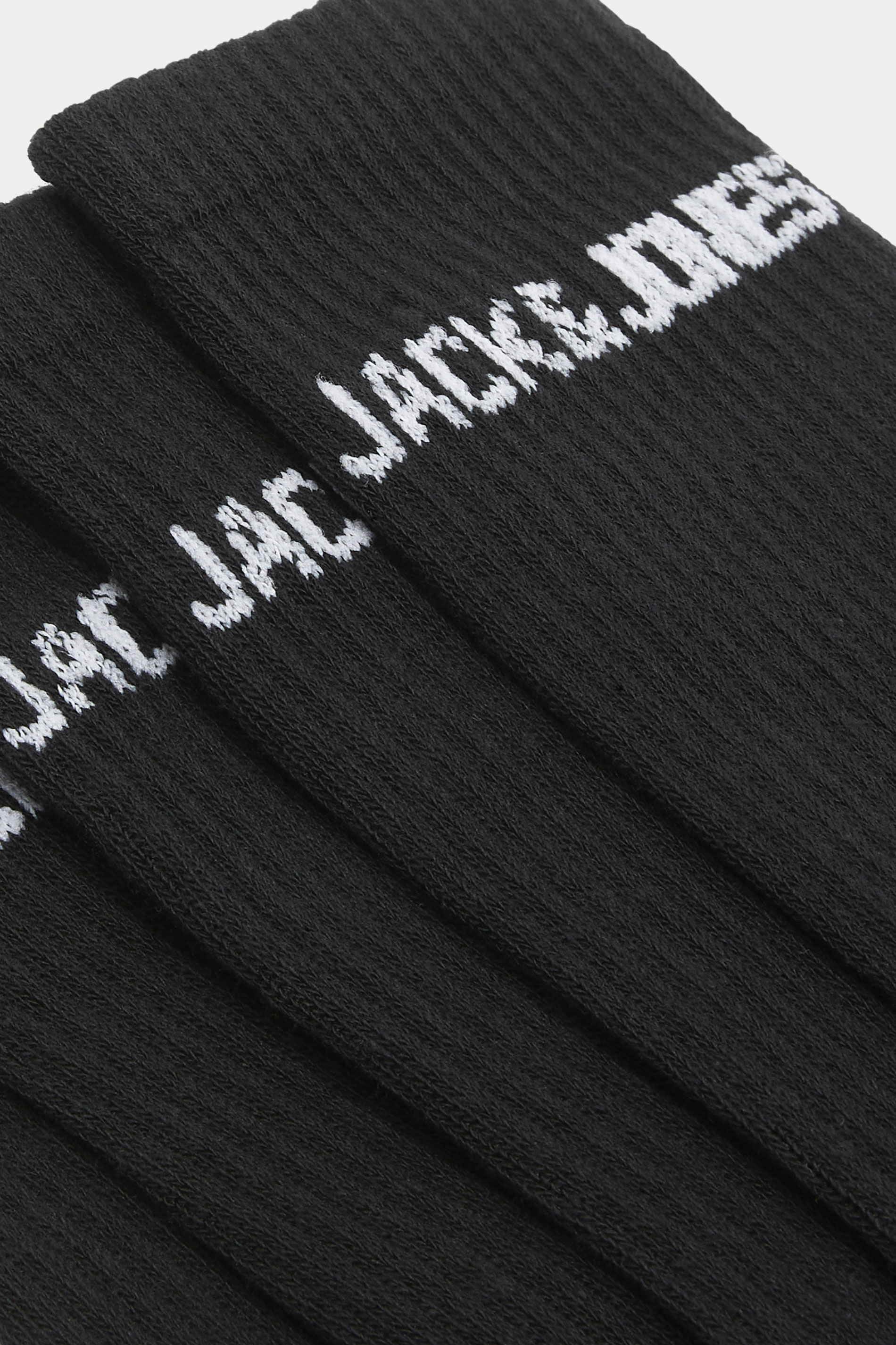 JACK & JONES Big & Tall 5 PACK Black Logo Tennis Socks | BadRhino 3