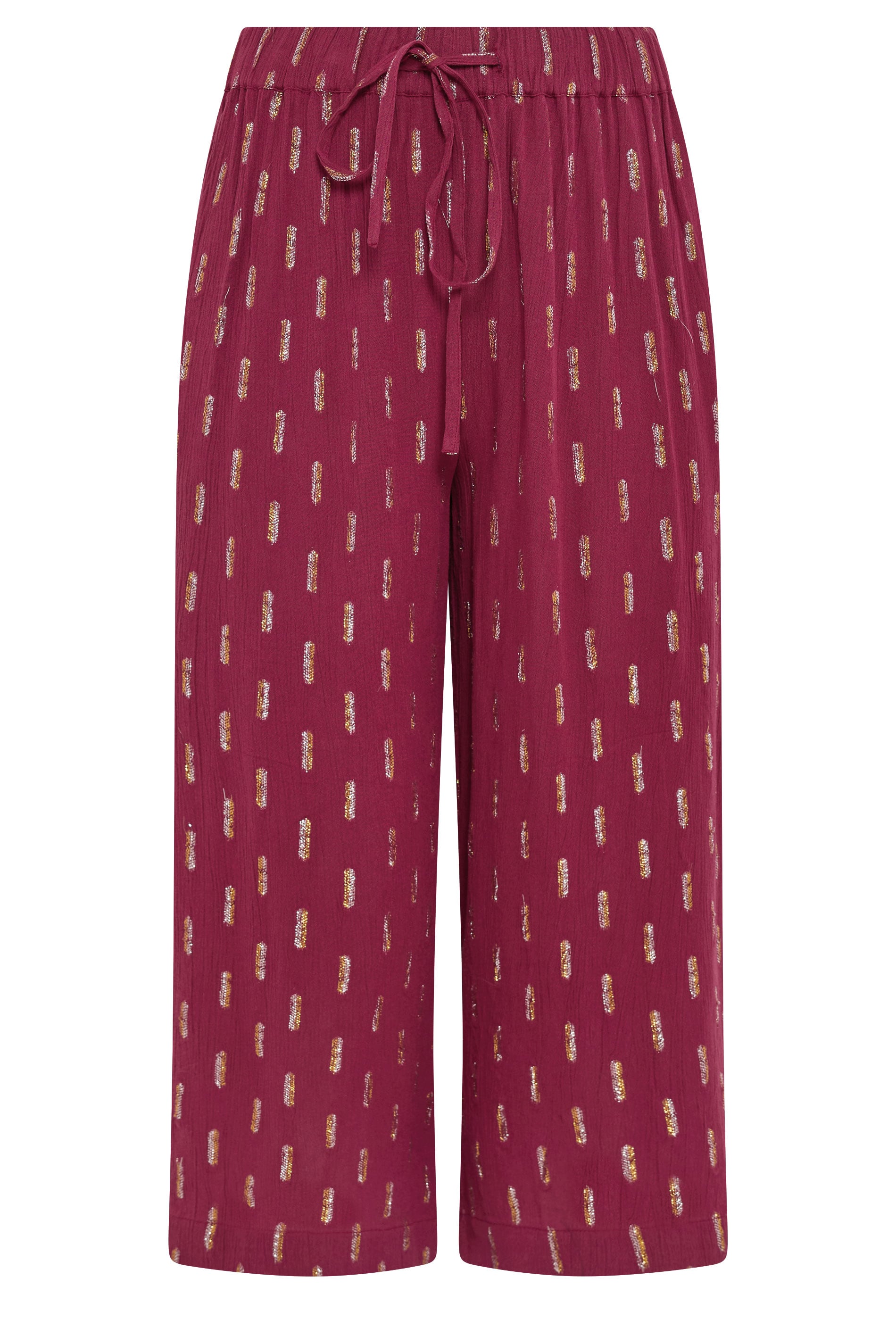 M&Co Berry Red Foil Cropped Trousers | M&Co 5